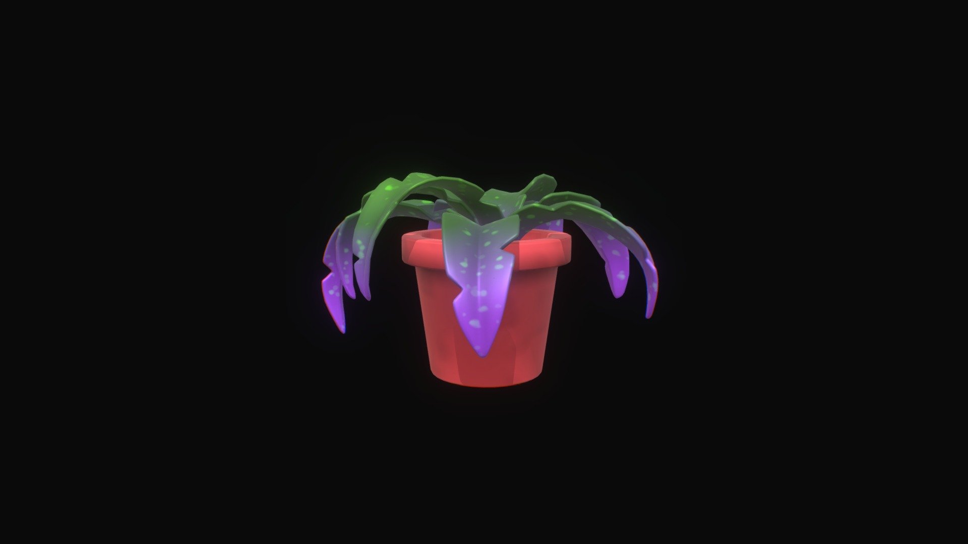 Stylized Alien Plant Pot 3d model