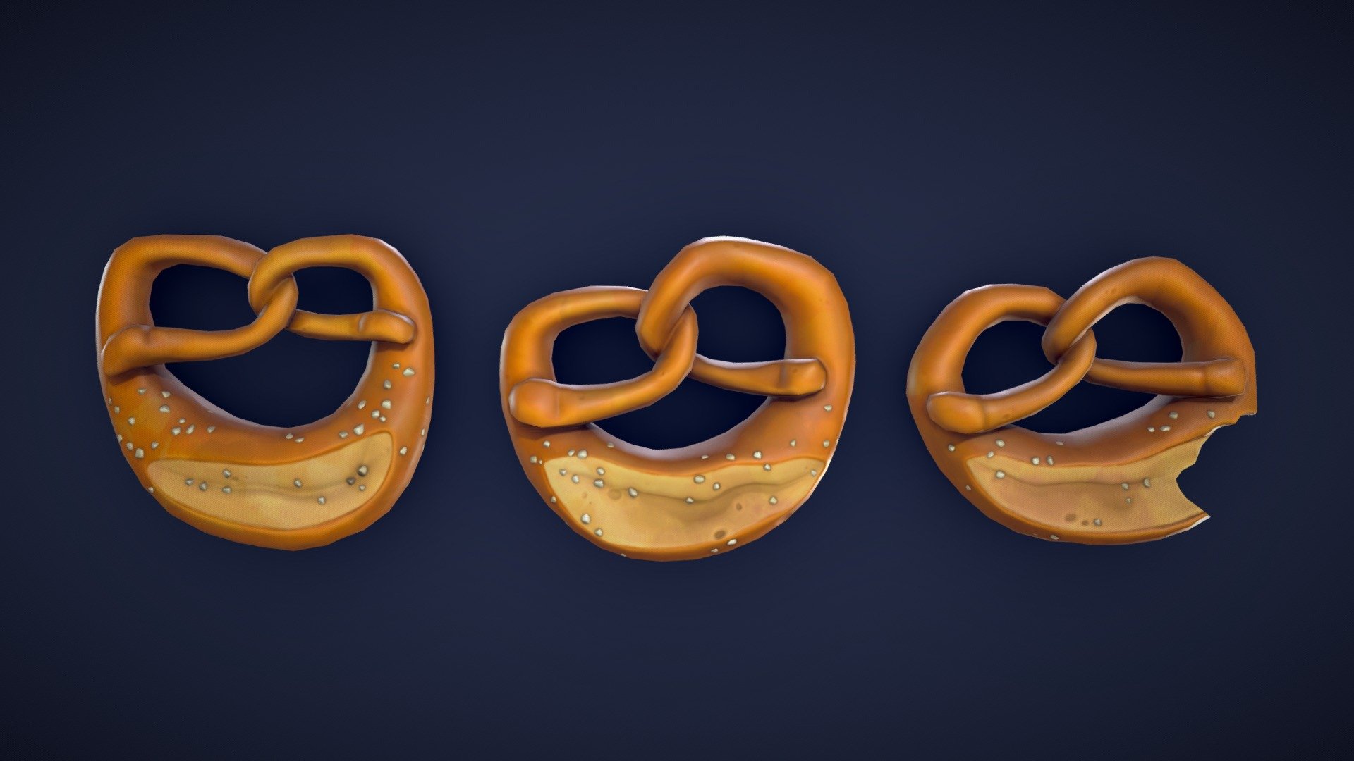 Stylized Pretzels 3d model