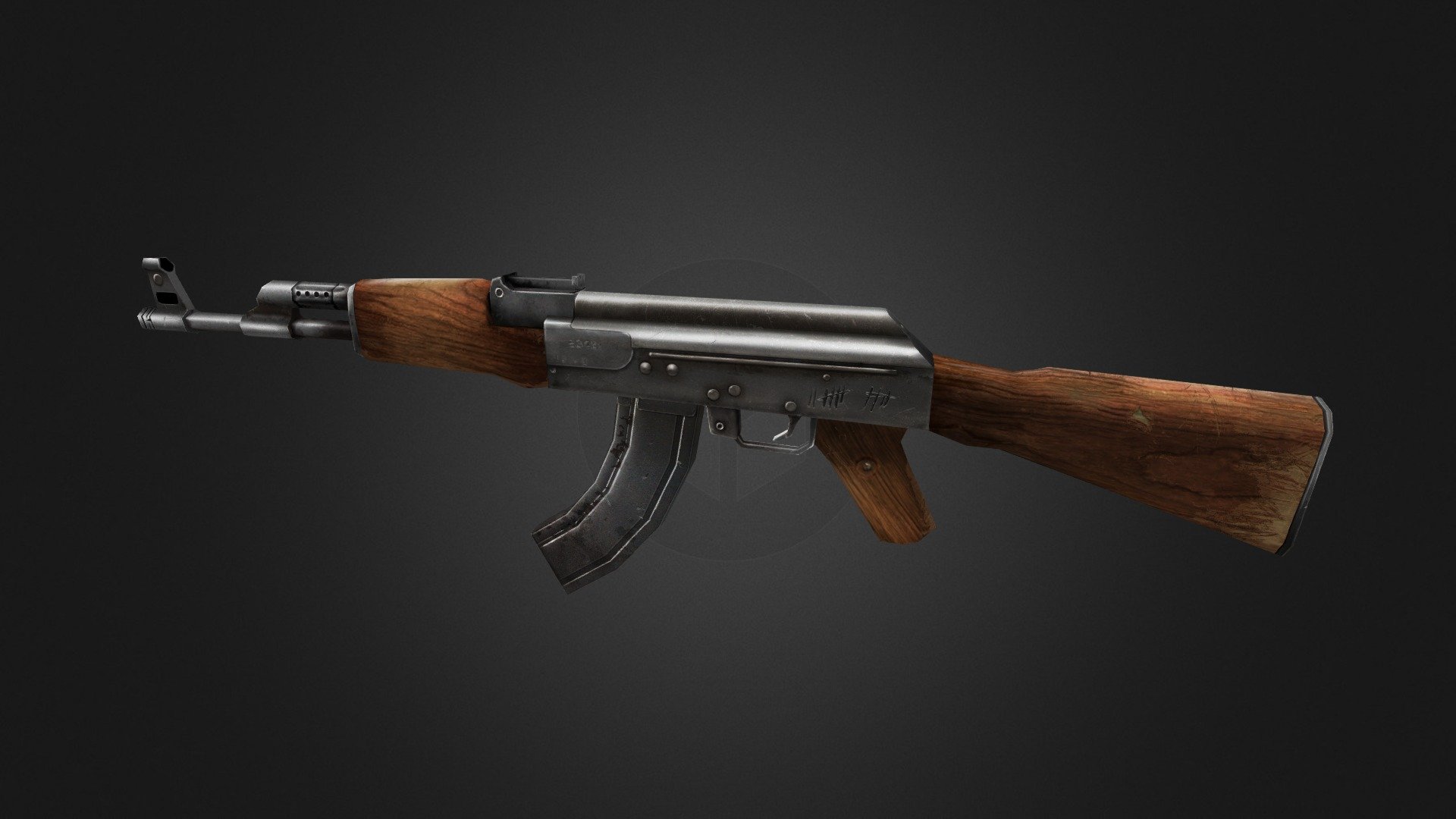 Handpainted AK47 3d model