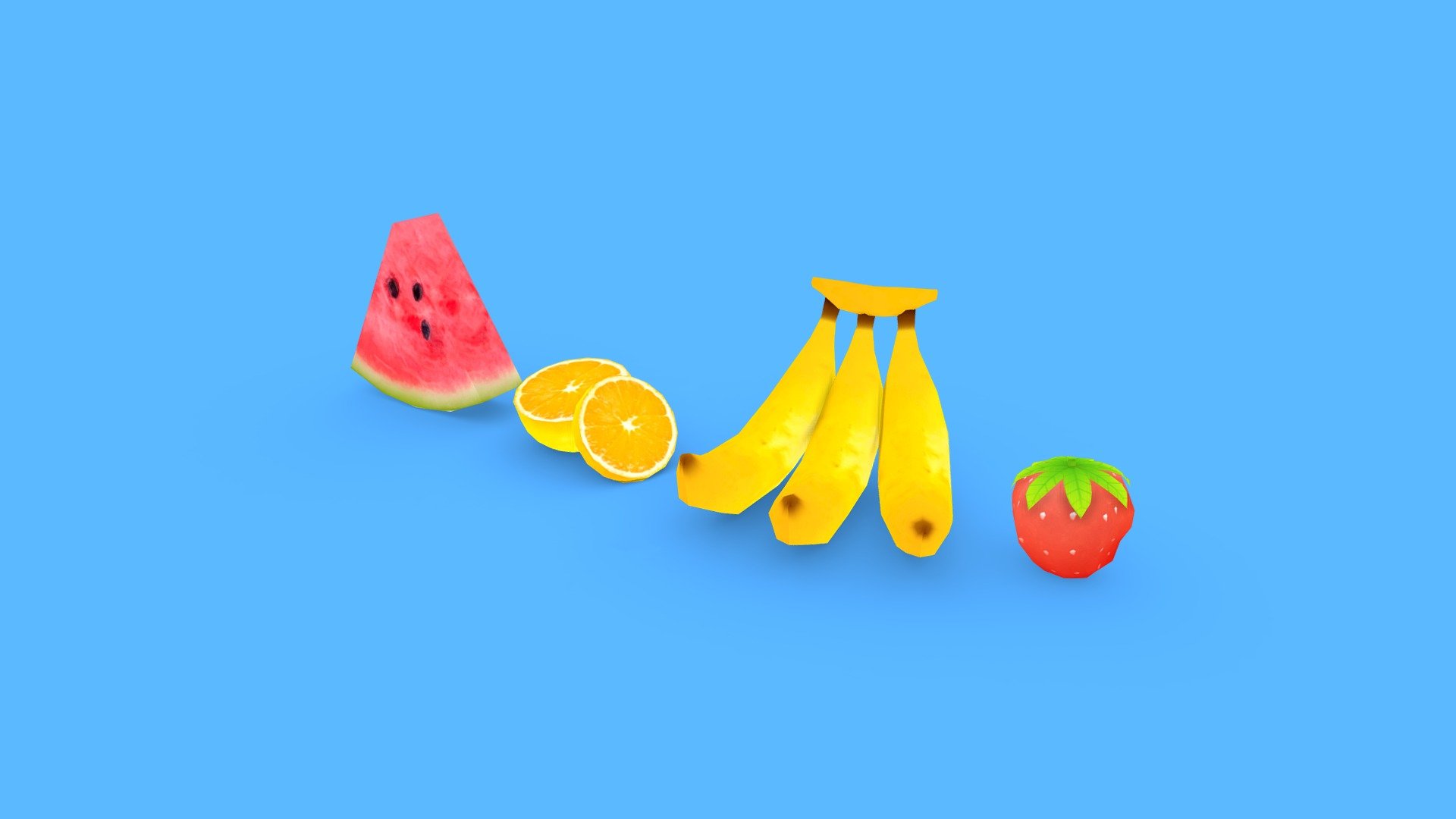 Stylized Fruits 3d model