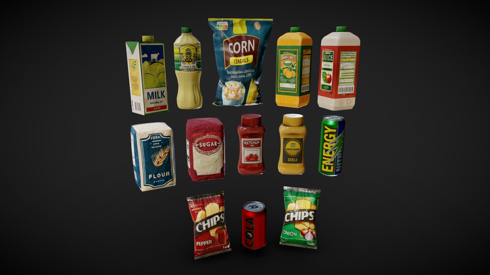 Food Packages 3d model