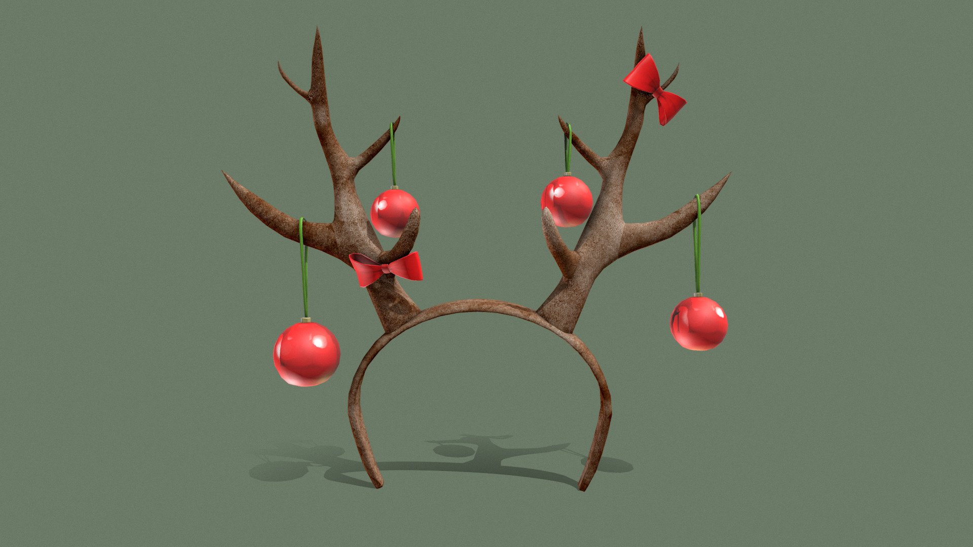 Christmas Antler Headband 3d model