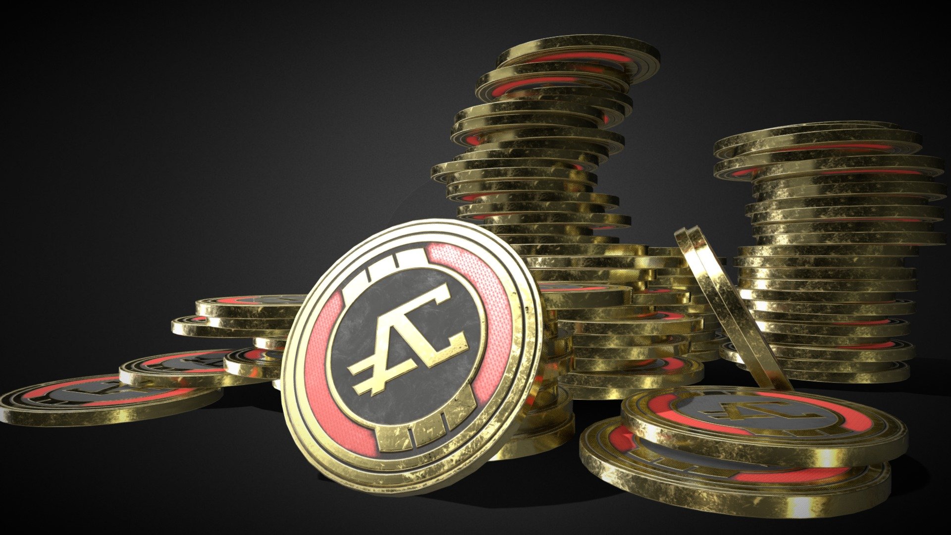 100 Apex Coins 3d model