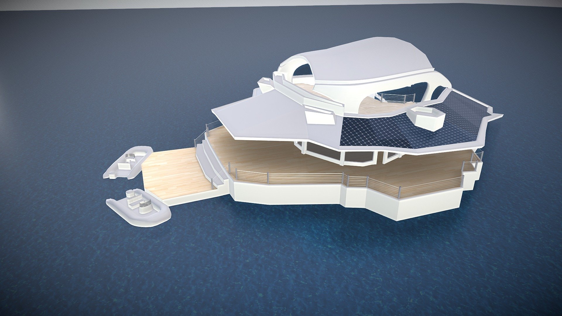 Sosra Floating Island Yatch 3d model