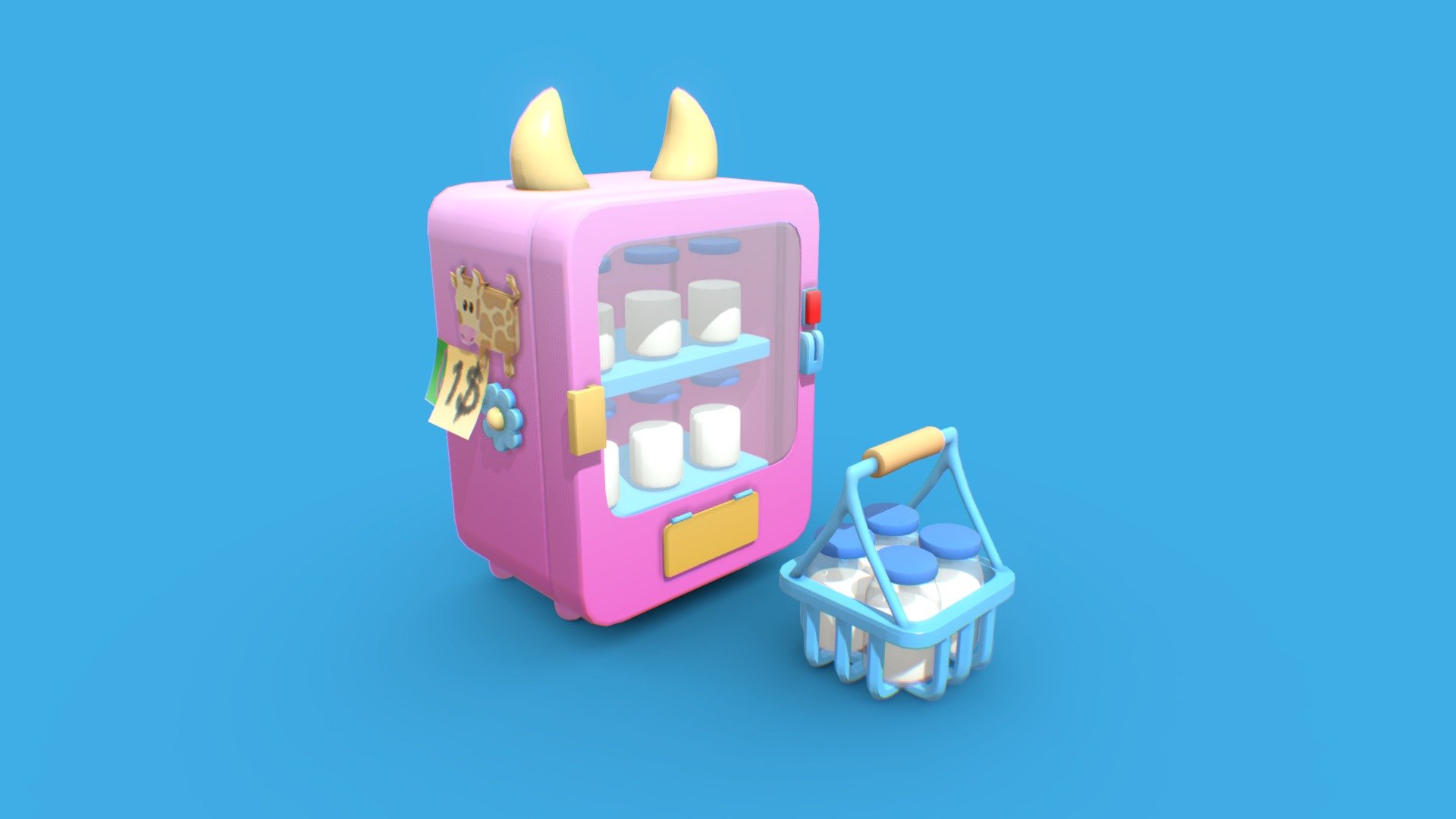 Cute Fridge 3d model