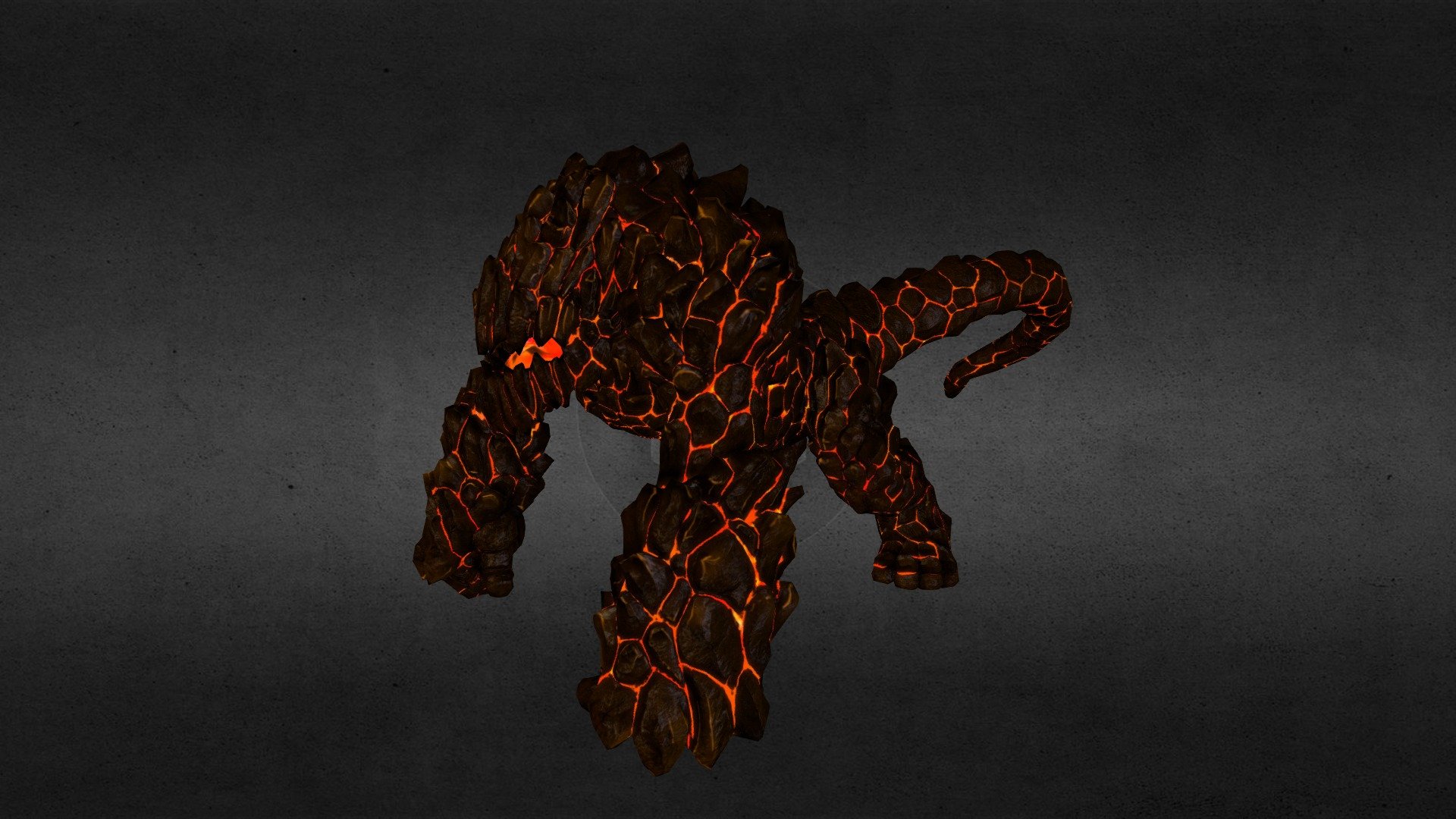 Fire Gorilla 3d model