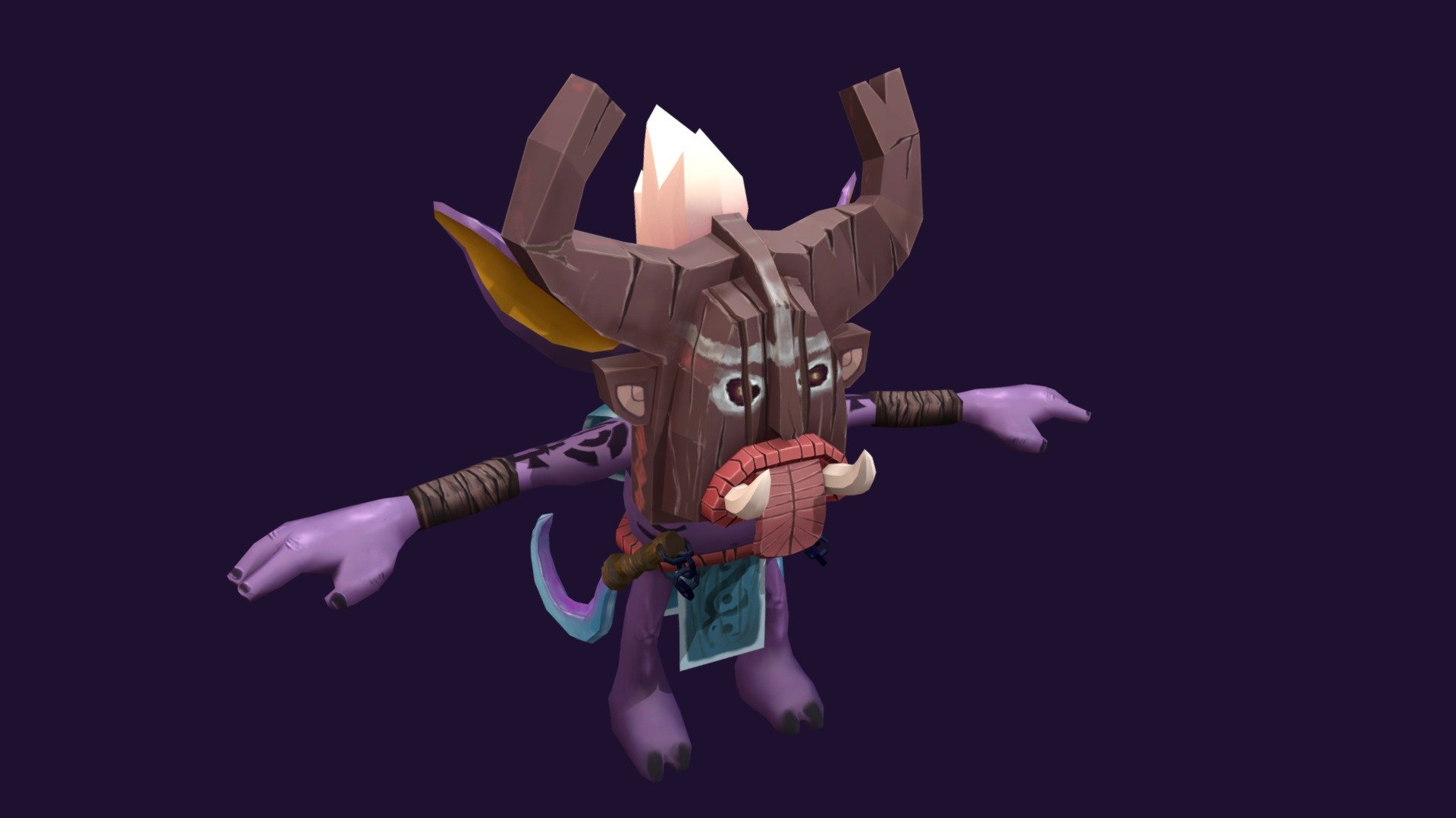 Handpainted Low poly Goblin with Dual Sickles 3d model