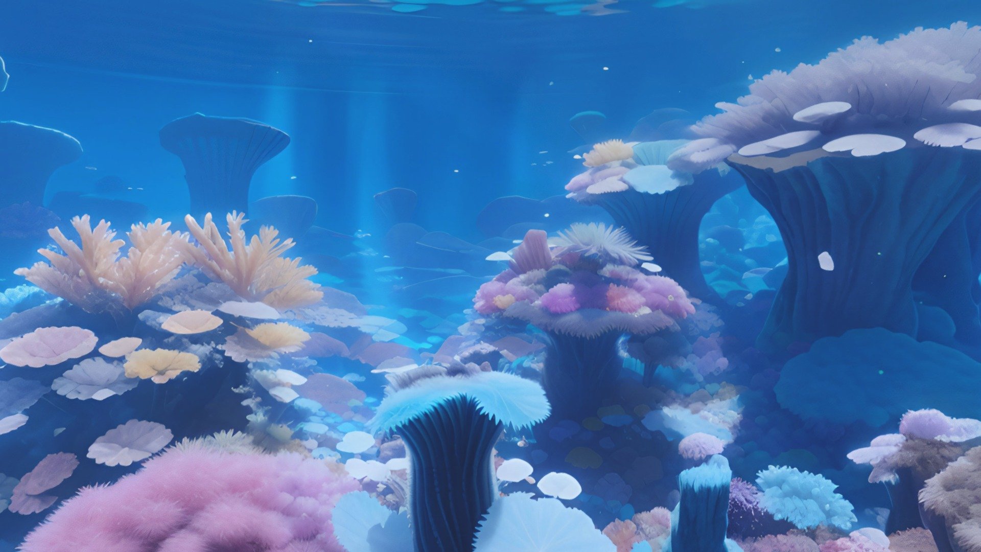 HDRI Underwater Ocean Stylized B 3d model