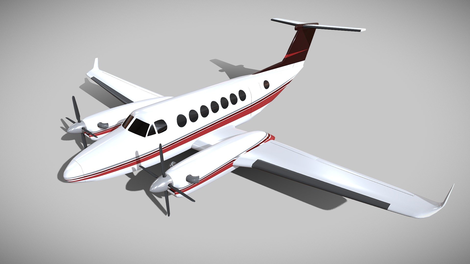 Beechcraft_kingair_350 airplane 3d model