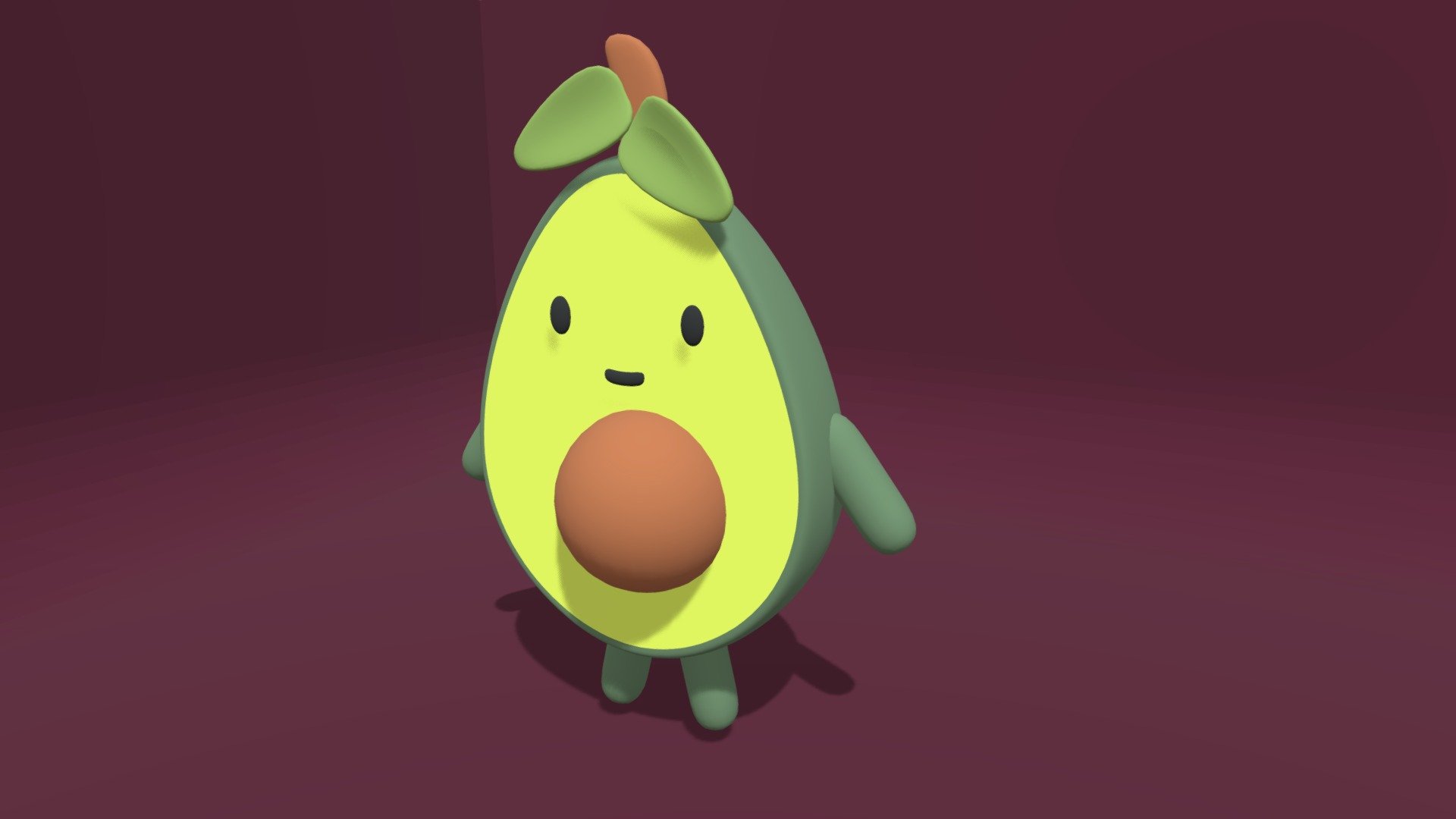 Cute Avocado 3d model