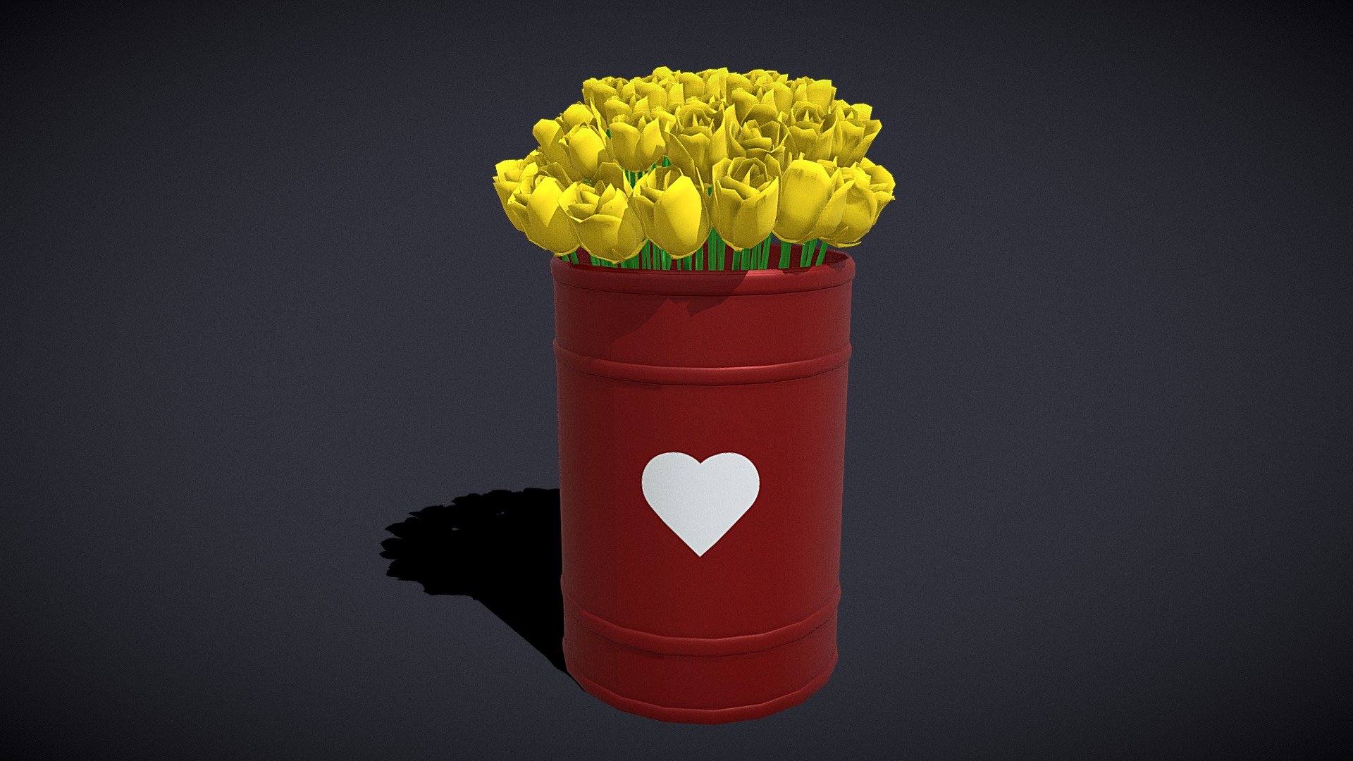 Yellow Roses Tin 3d model