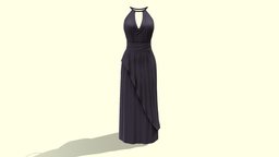 Female Purple Halter Dress