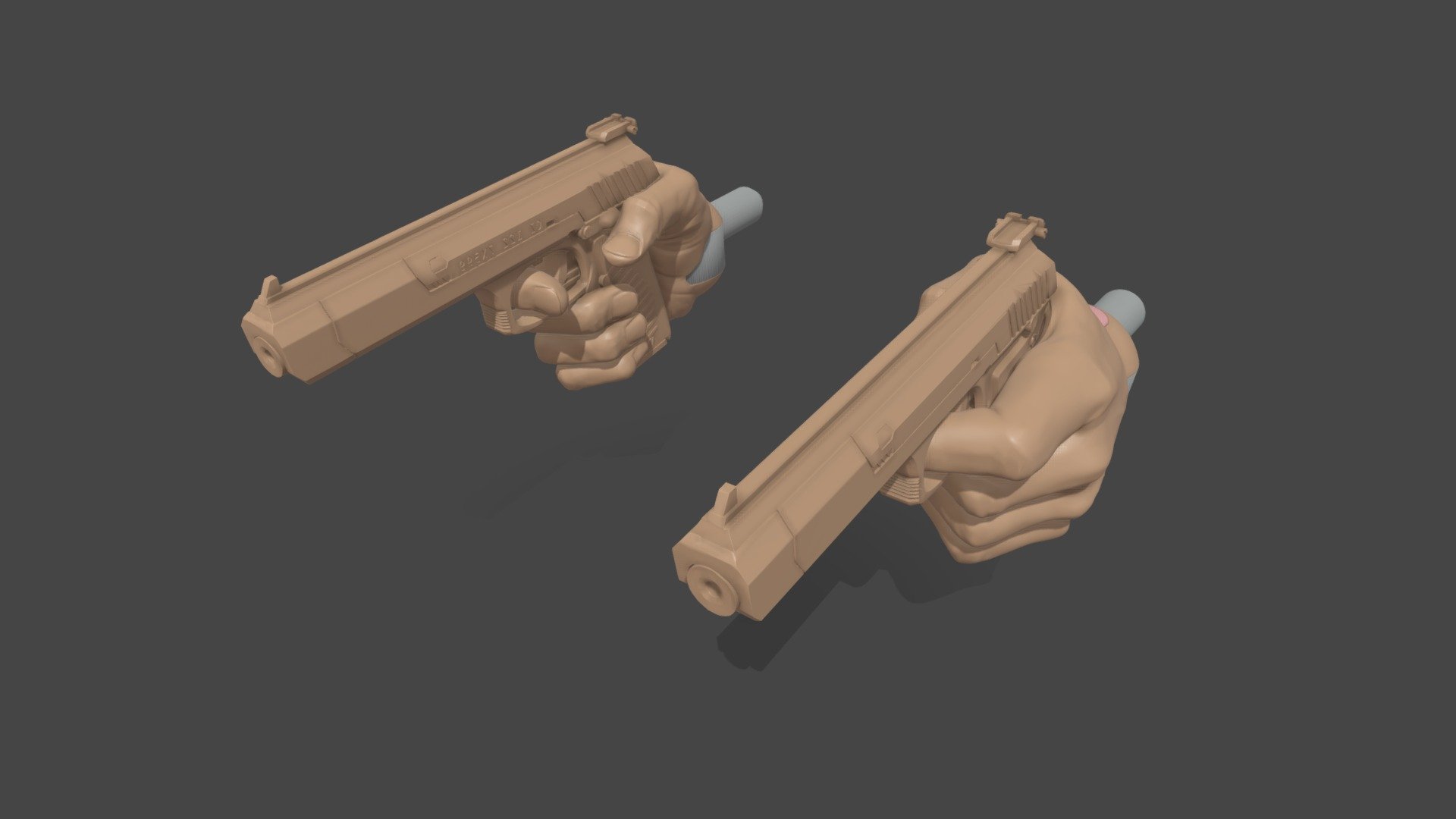 Gun_ Hands_2 3d model