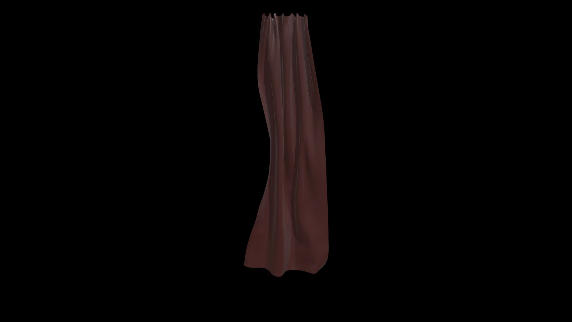 Animated Curtain UV-ed 3d model