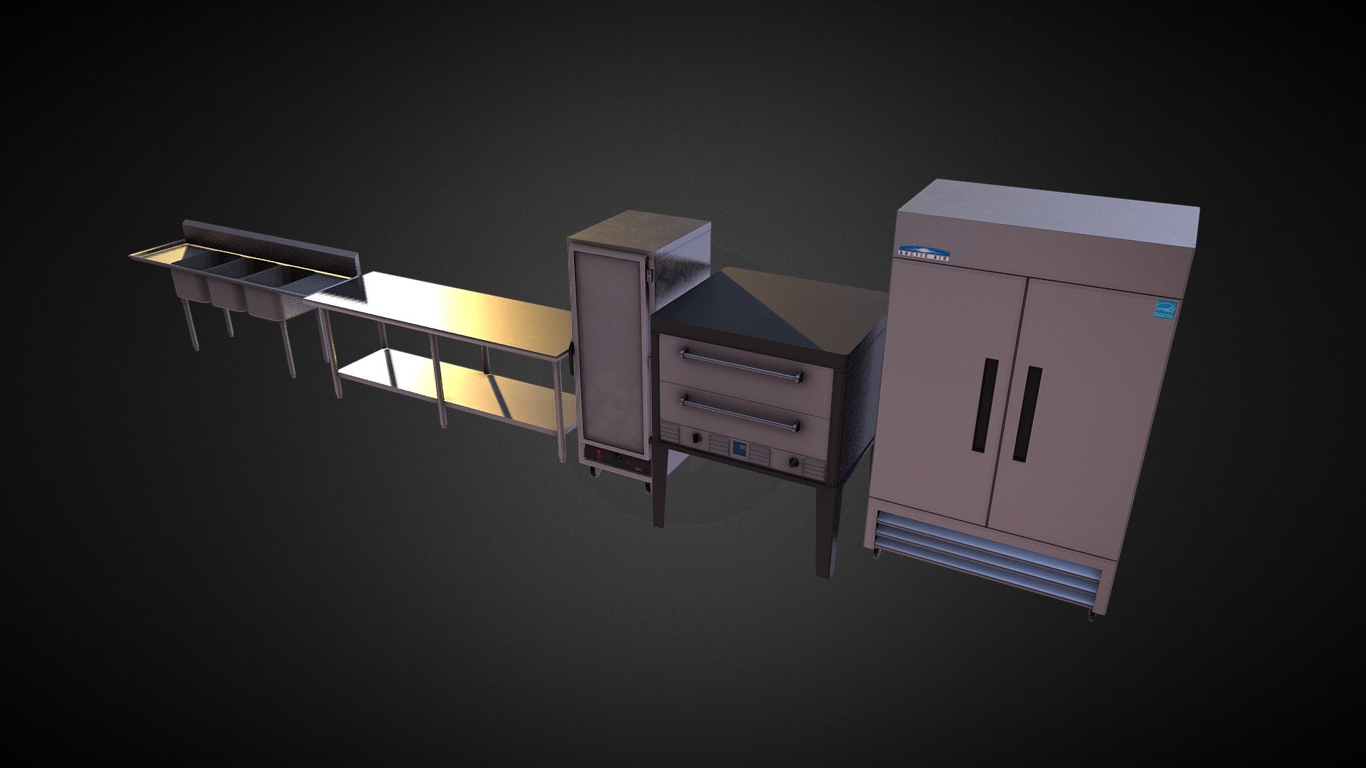 Industrial kitchen Assets 3d model