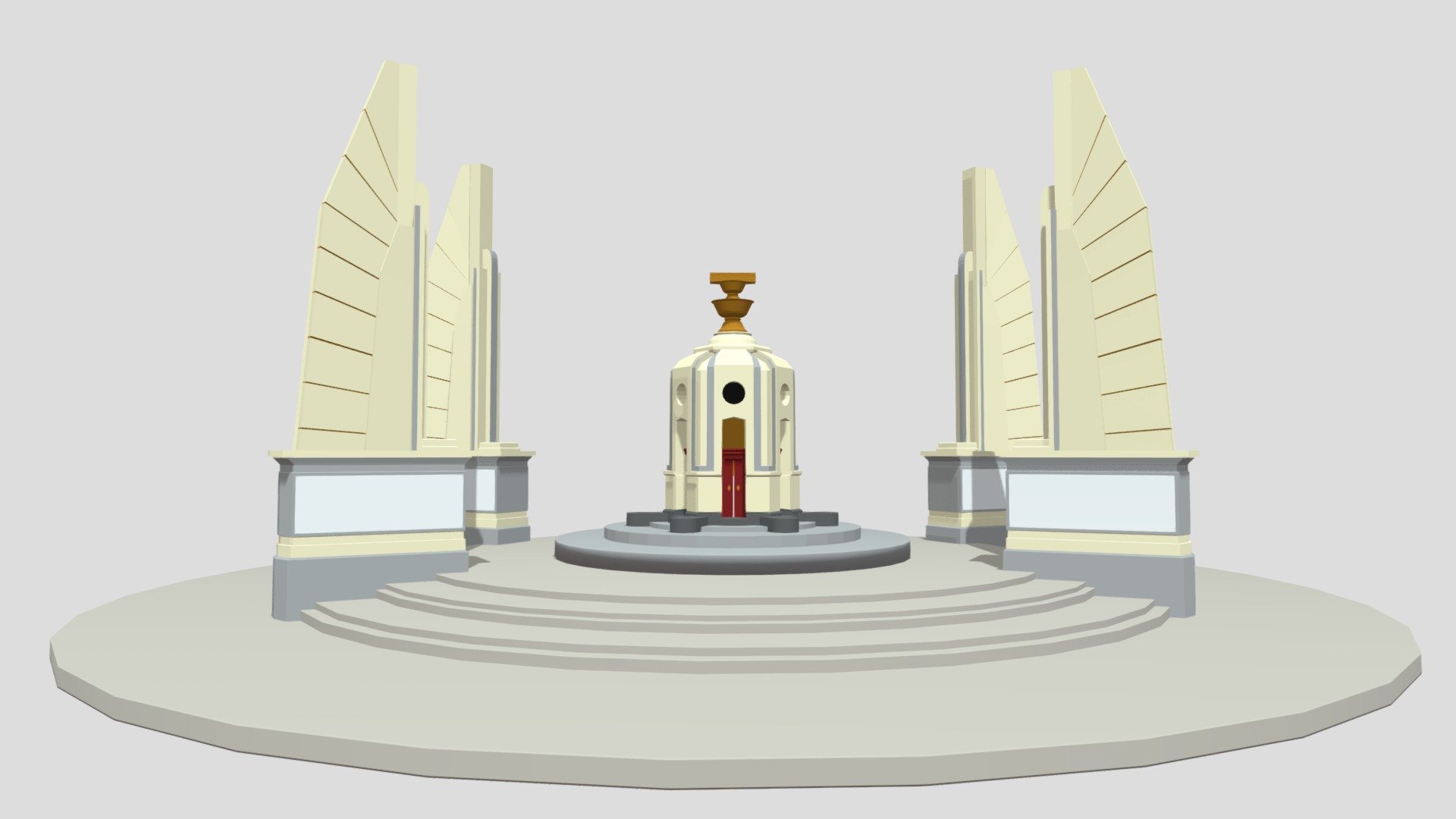 The Democracy Monument, Bangkok, Thailand 3d model