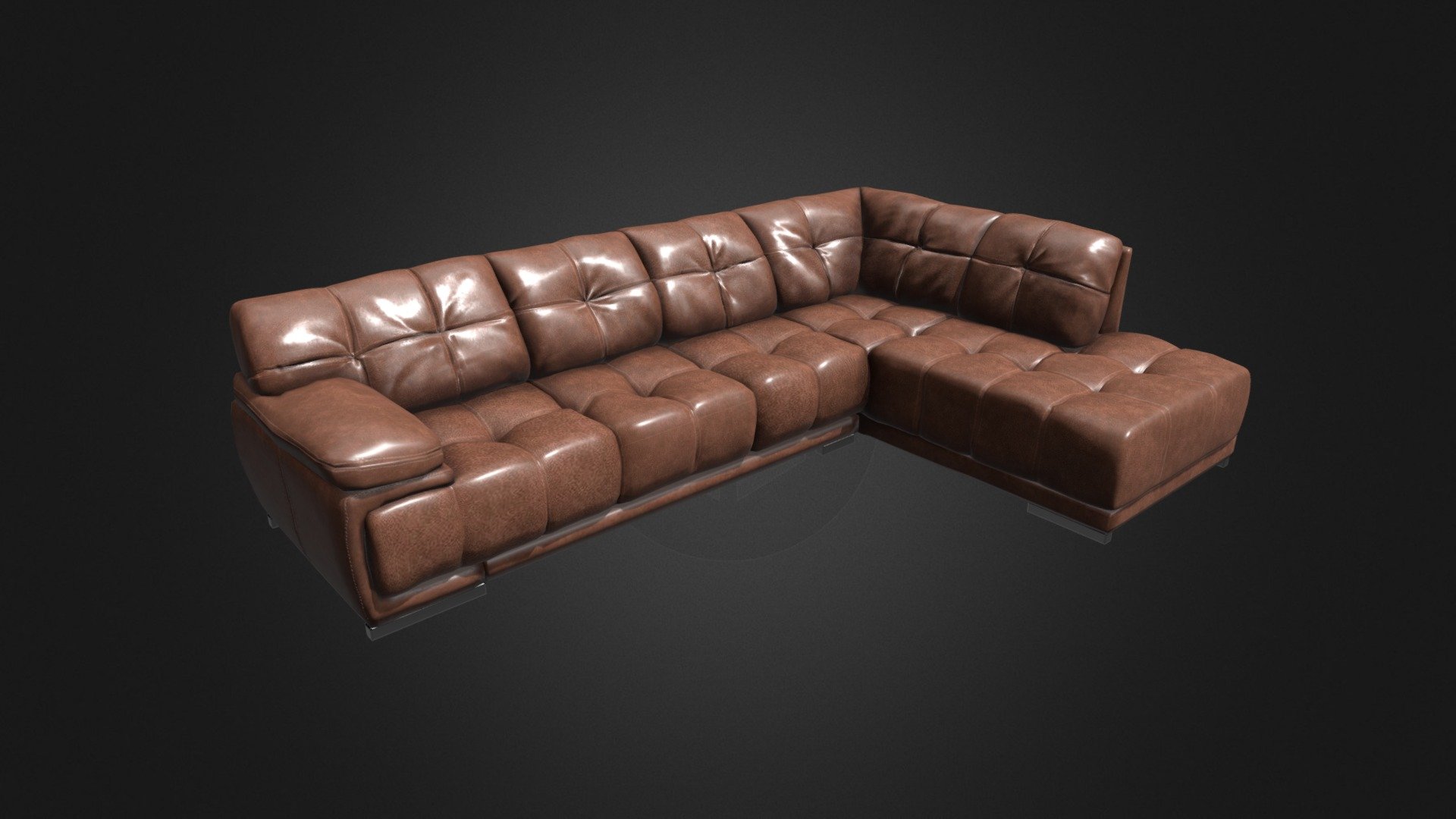 AR Sofa Caramelo en forma de L 3d model