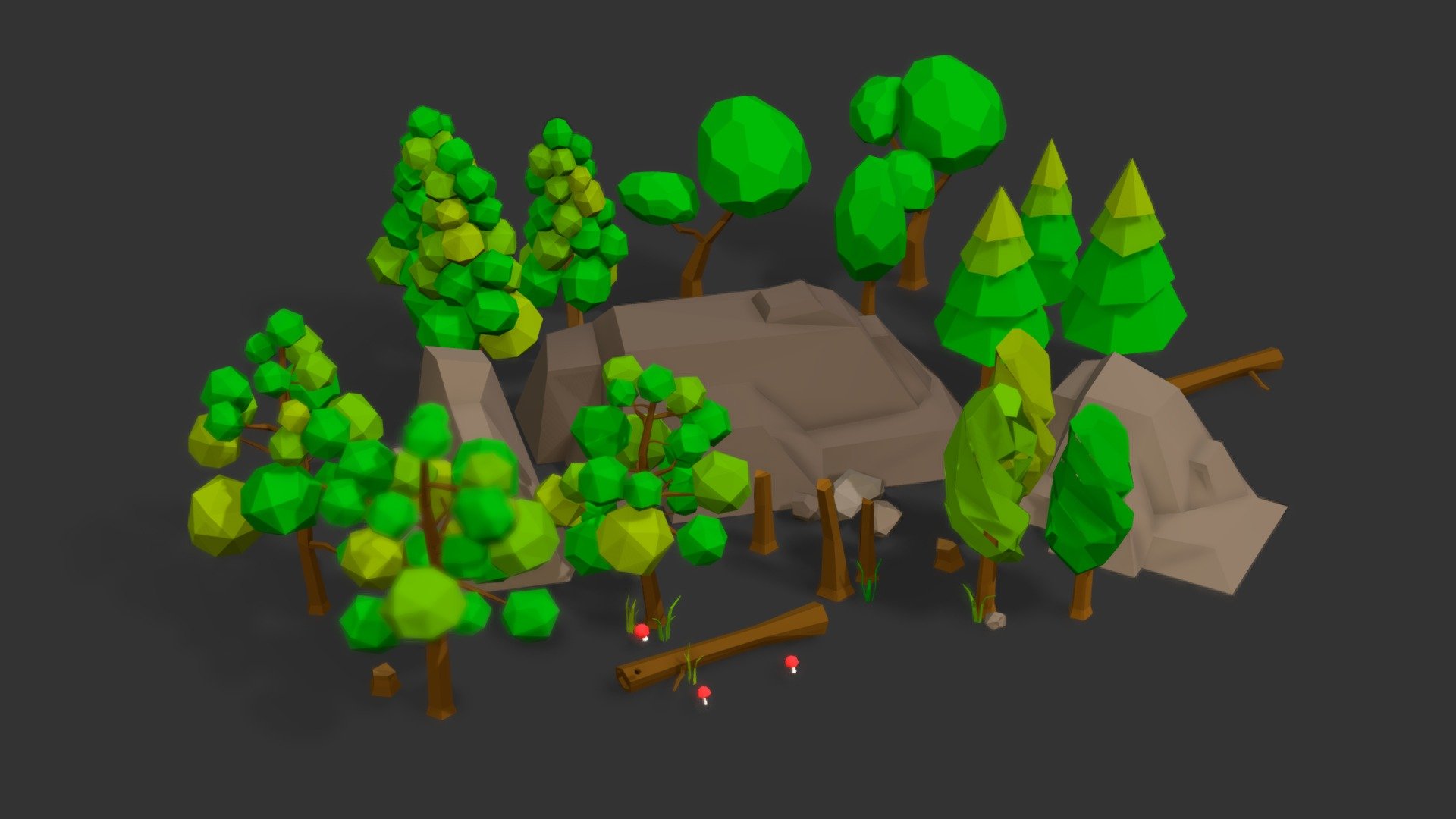 Lowpoly Forest 3d model