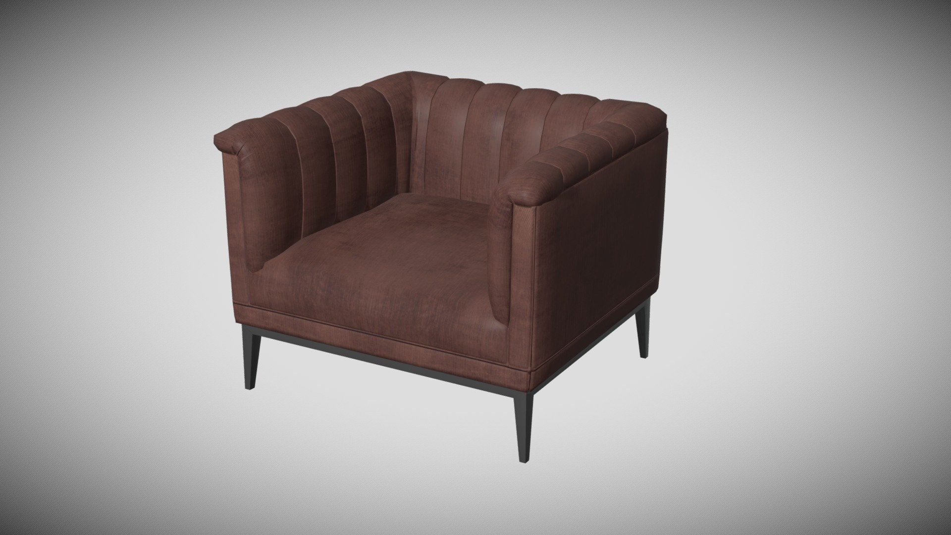 Red velvet chair raffles eichholtz 3d model