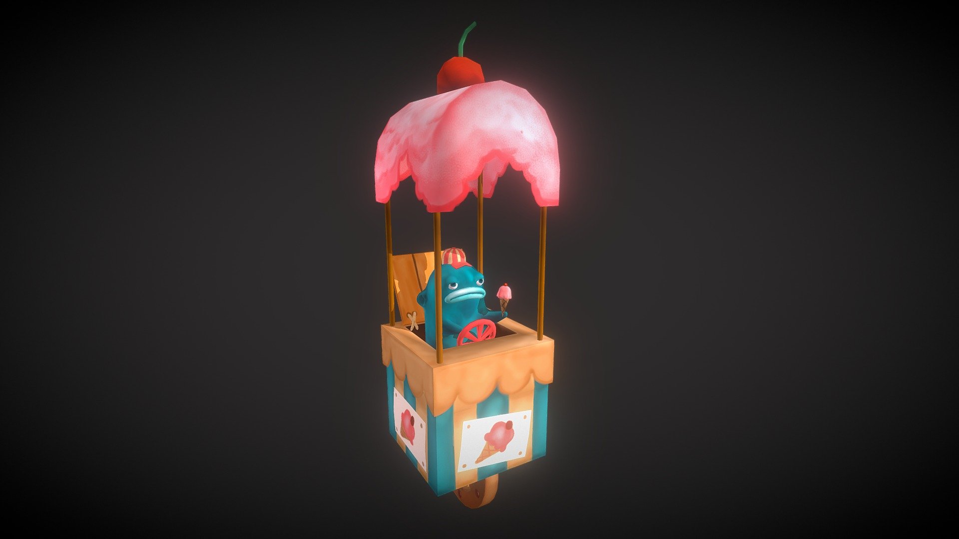 Amusement Park Icecream Man 3d model