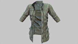 Female Open Front Khaki Coat