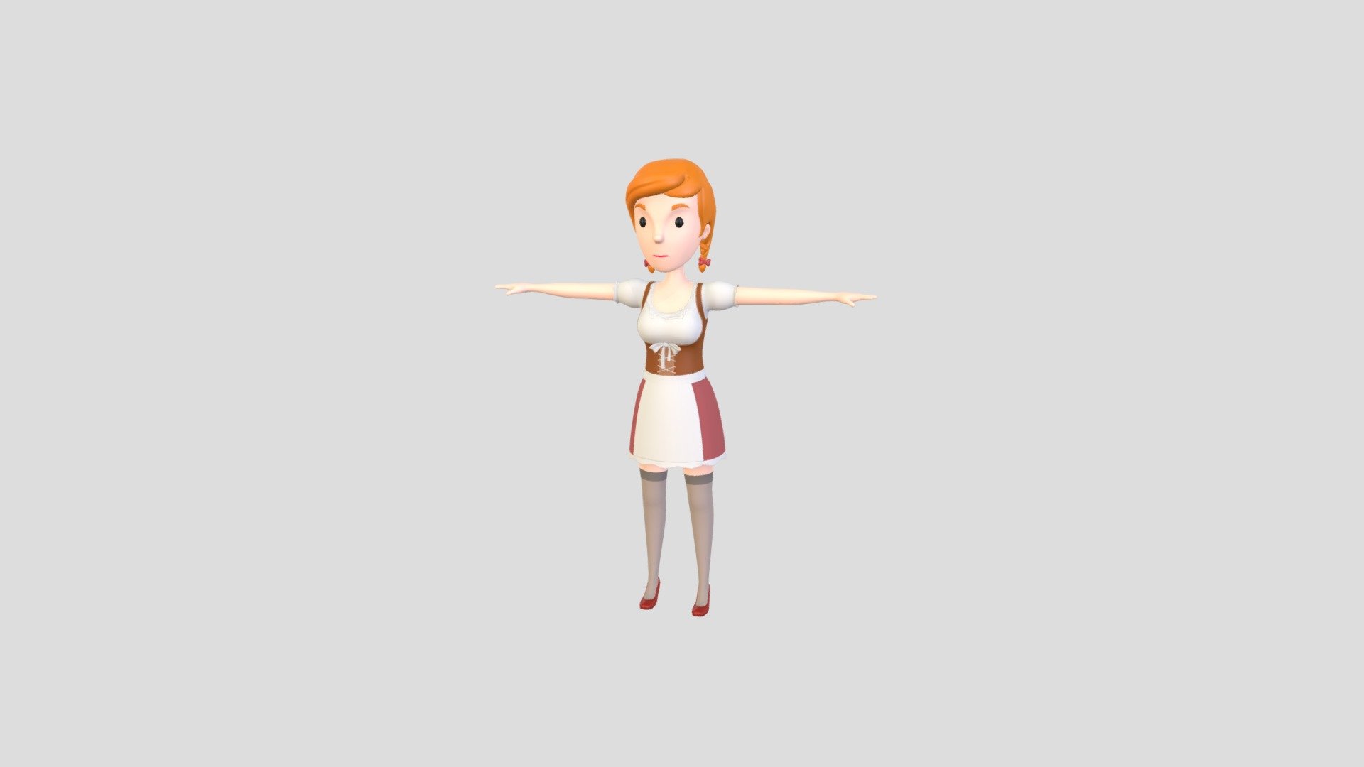 CartoonGirl031 Oktoberfest Girl 3d model