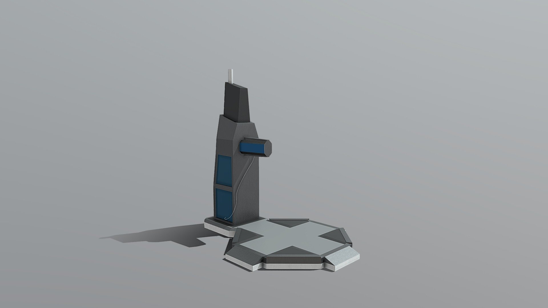 Low Poly Space Ship Launch Pad 3d model