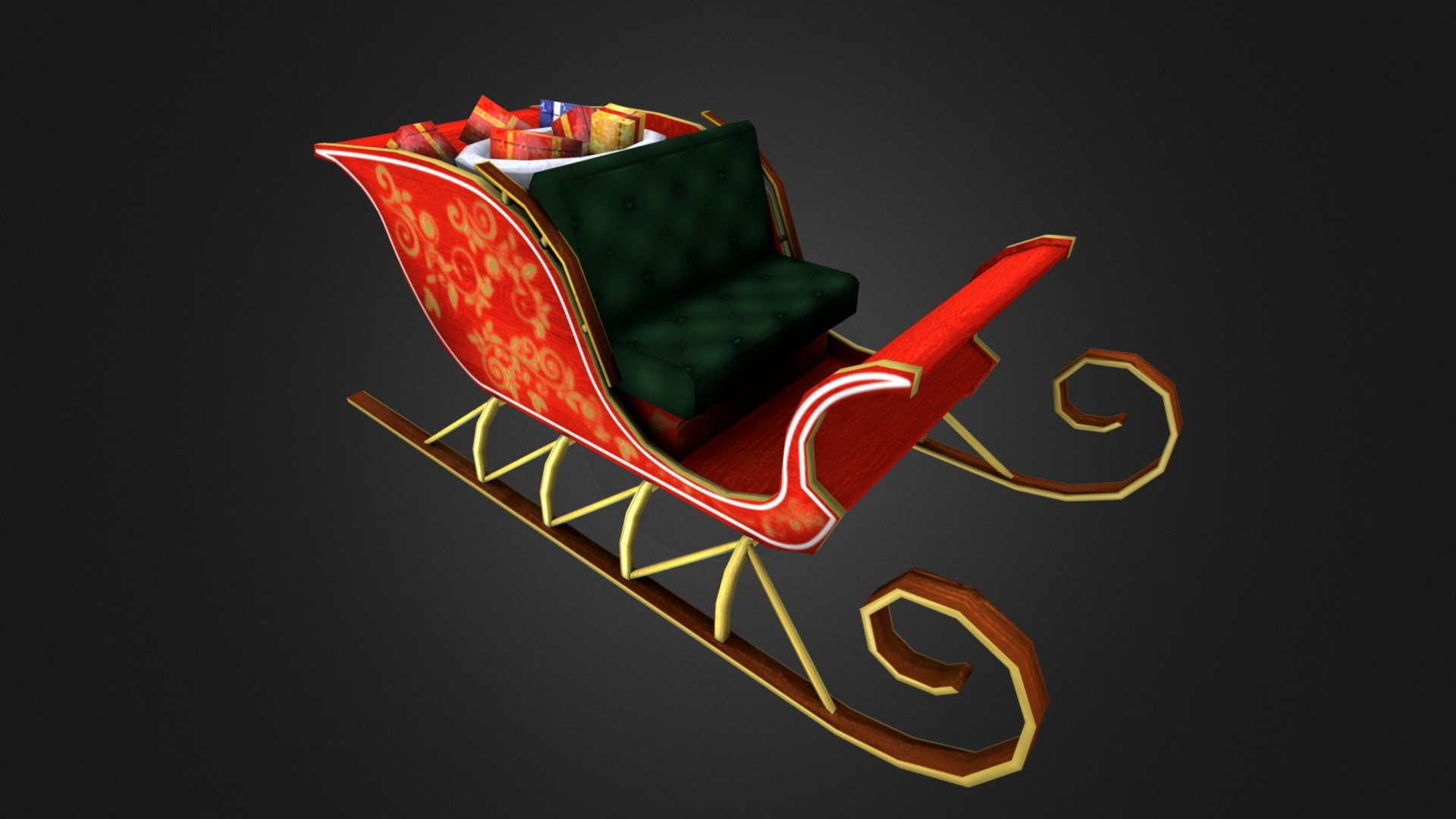 Santa Claus Sleigh 3d model