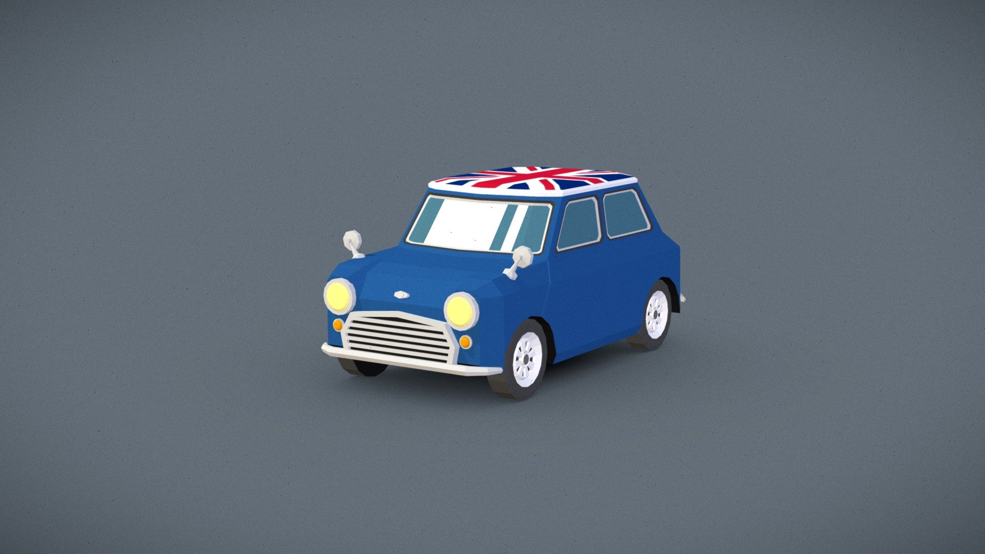 Small Classic Blue Car 3d model