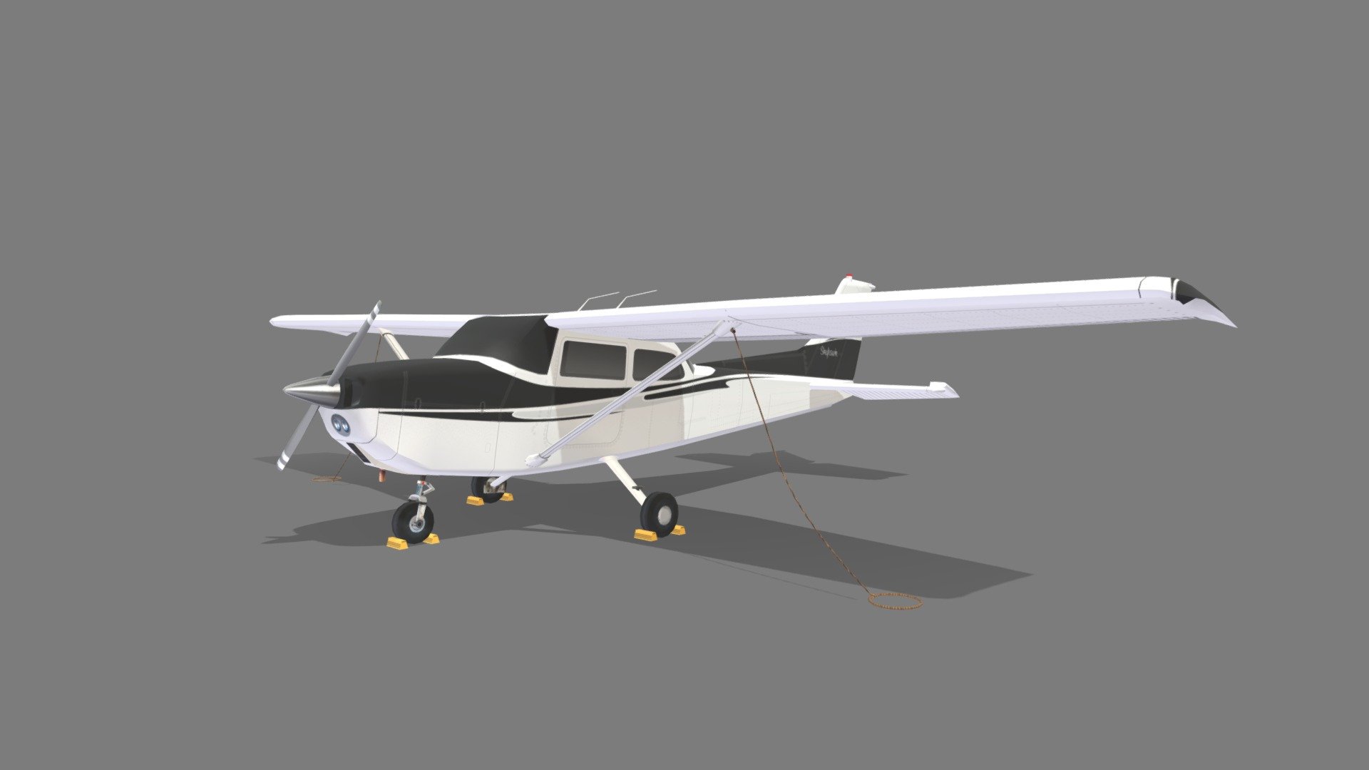 Cessna Skyhawk C172 Static Low Poly 3d model