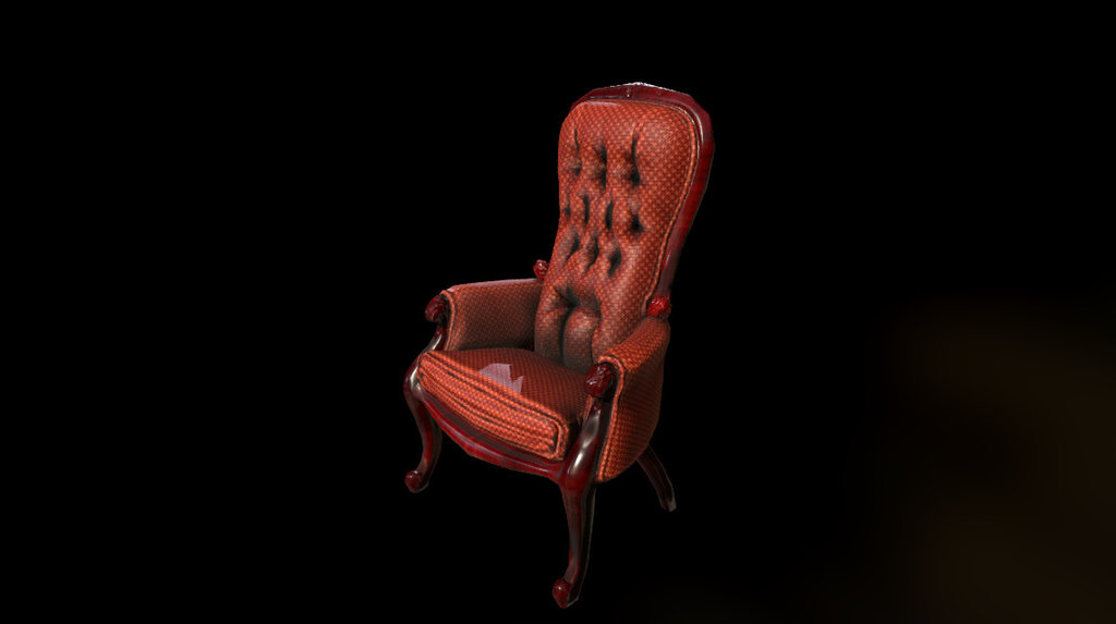 Armchair Low 001 3d model