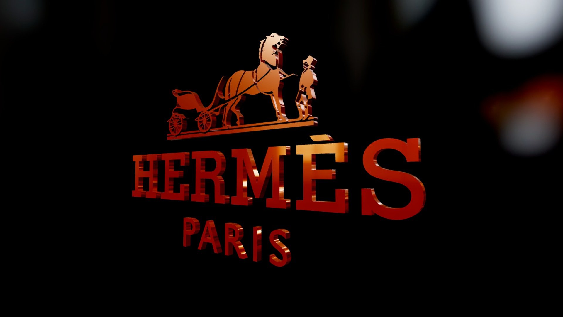 HERMES LOGO 3D LUXURY RETAIL BRANDING 3d model