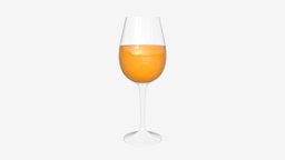 Wine tasting glass with orange juice