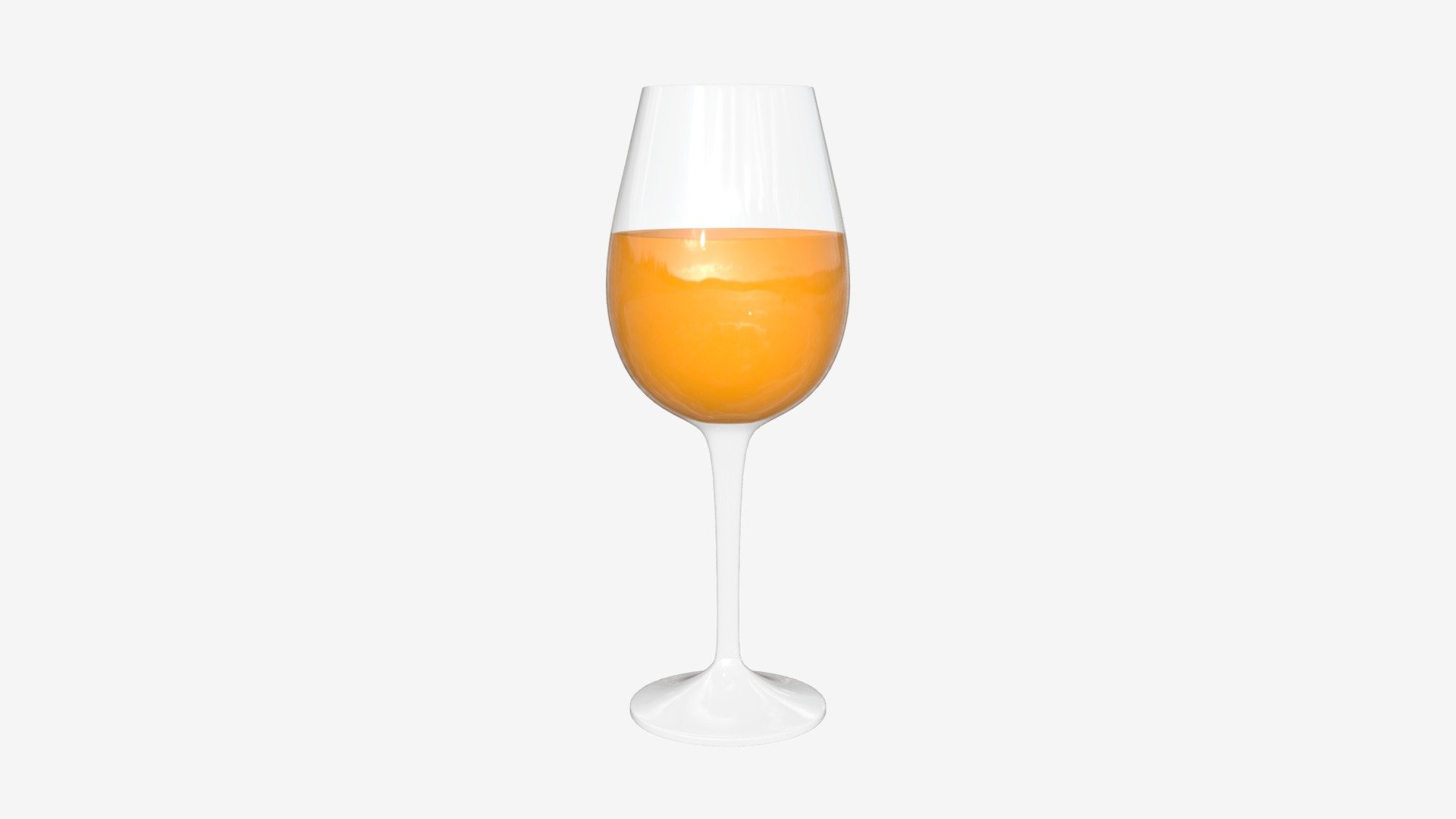 Wine tasting glass with orange juice 3d model