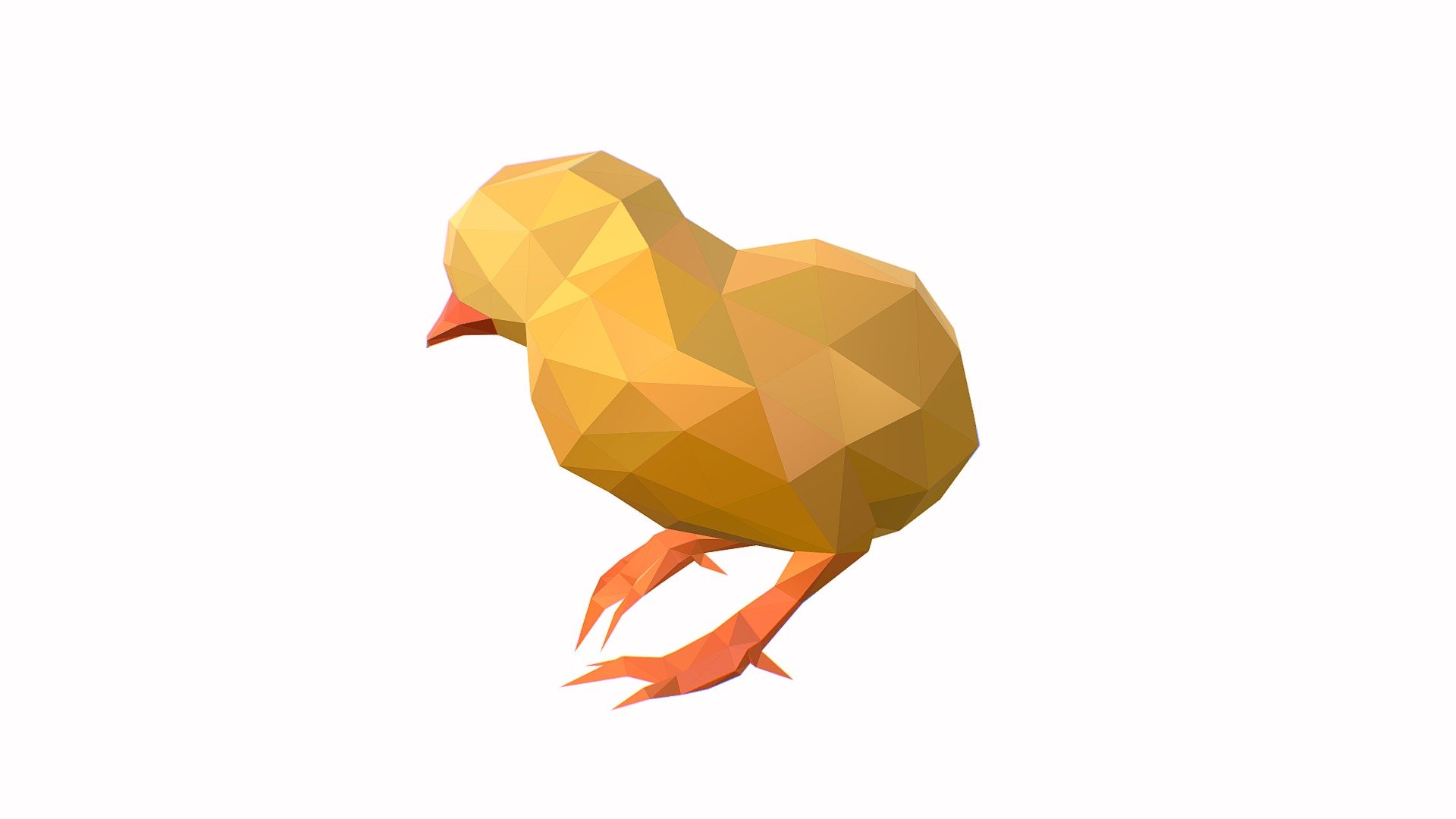 Animated Chiken Lowpoly Art Style 3d model