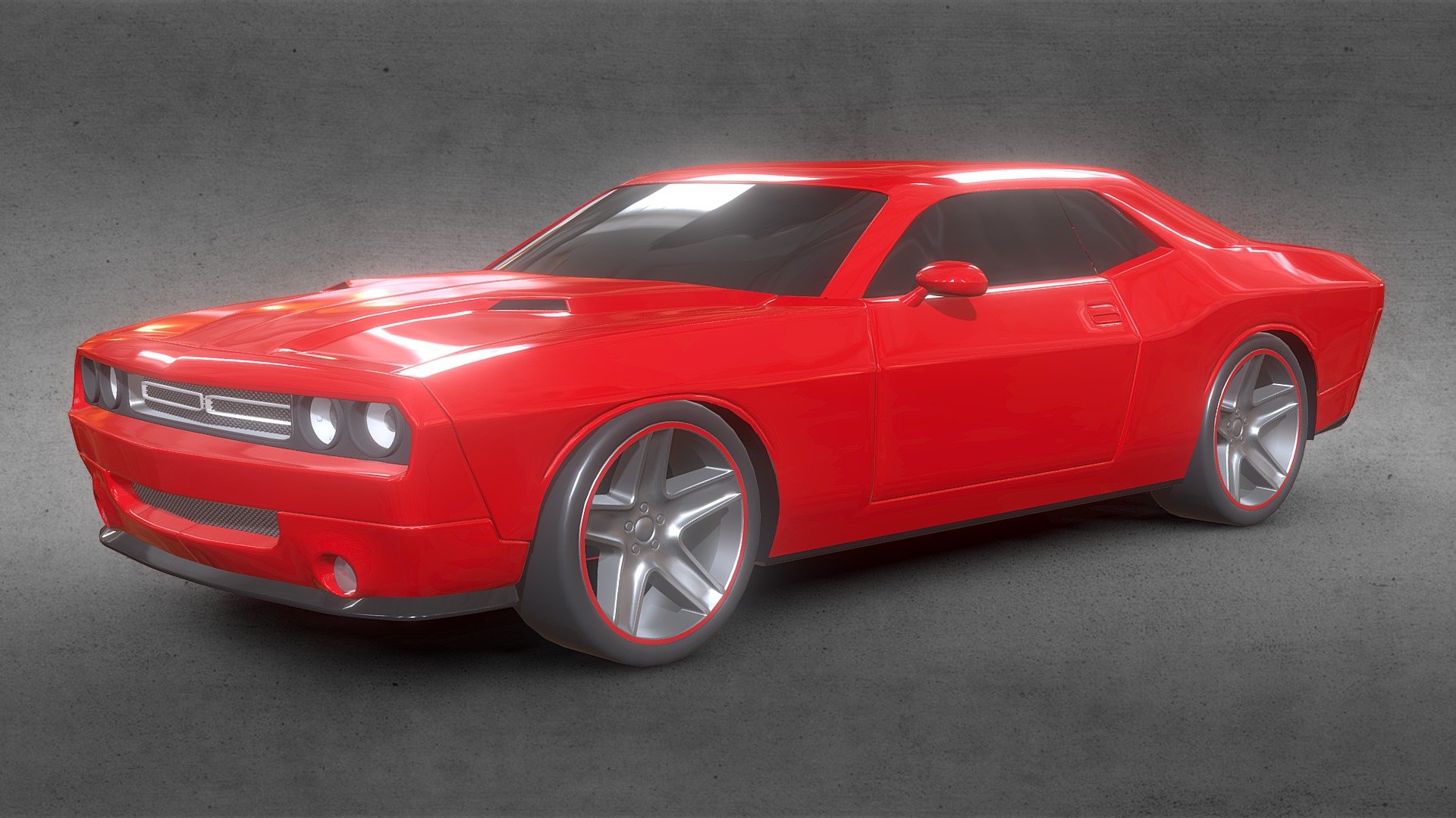 Dodge challenger 2008 muscle car 3d model