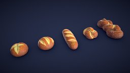 Stylized Pretzel Bread and Rolls