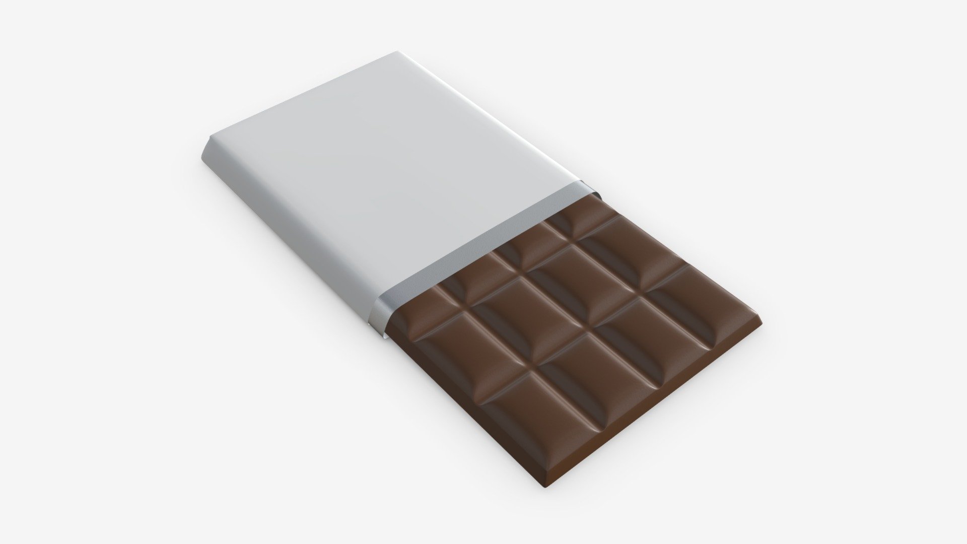 Chocolate bar packaging opened 01 3d model