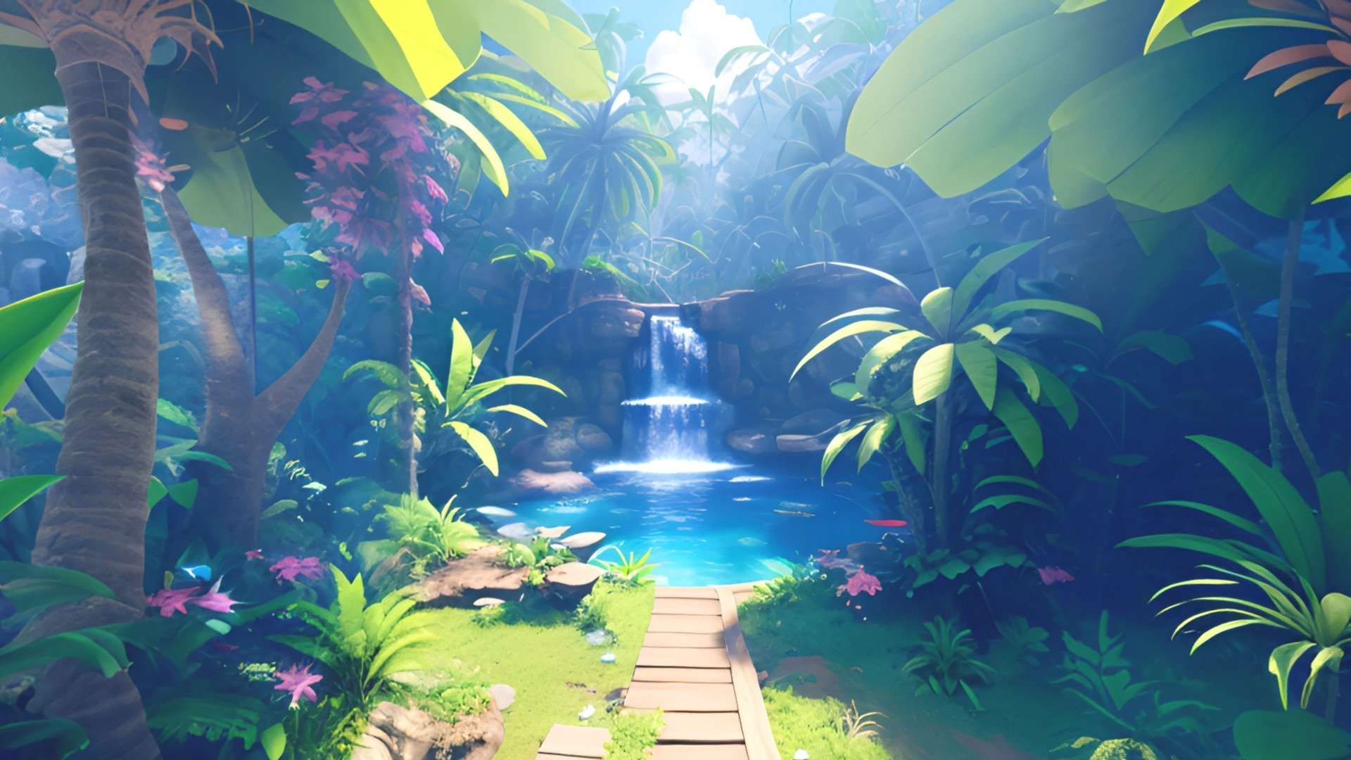 HDRI Tropical Forest Stylized A 3d model