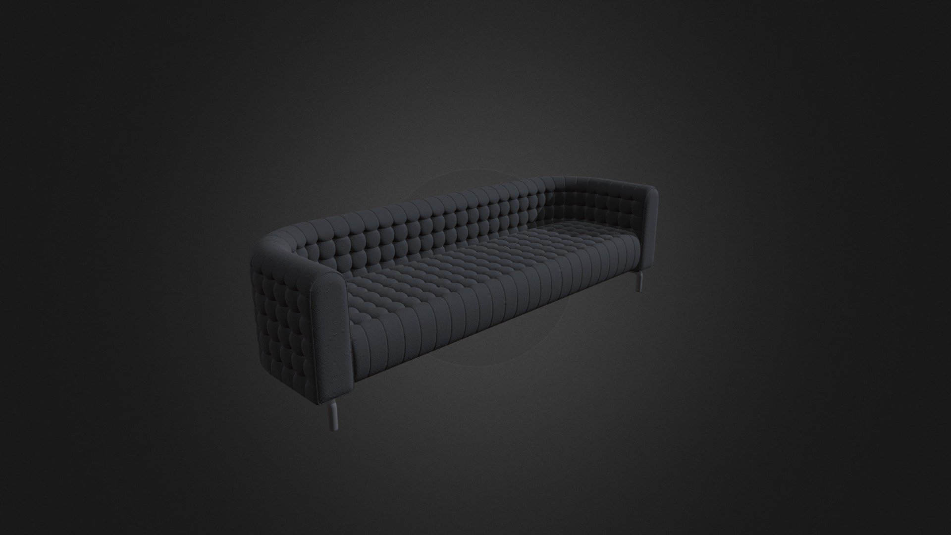 Black Leather Sofa 3d model