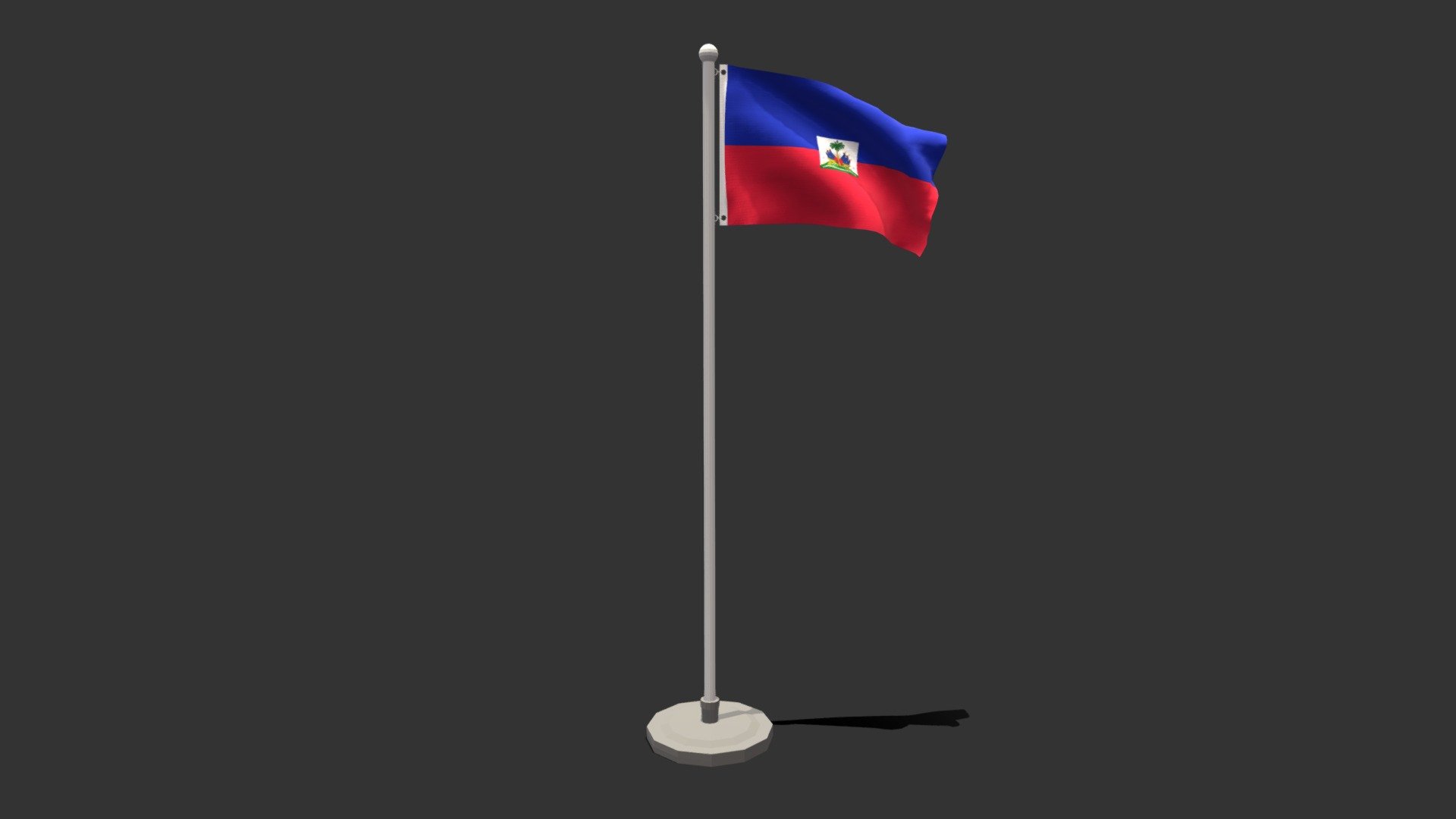 Low Poly Seamless Animated Haiti Flag 3d model