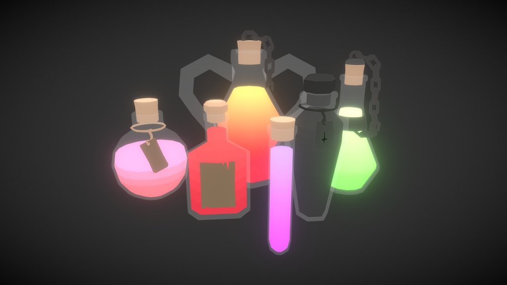 Low Poly Potion Set 3d model