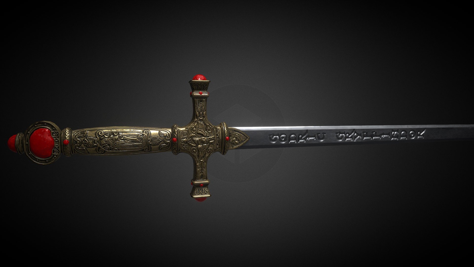 Sword of Gryffindor (GoldenAxe Art Test) 3d model