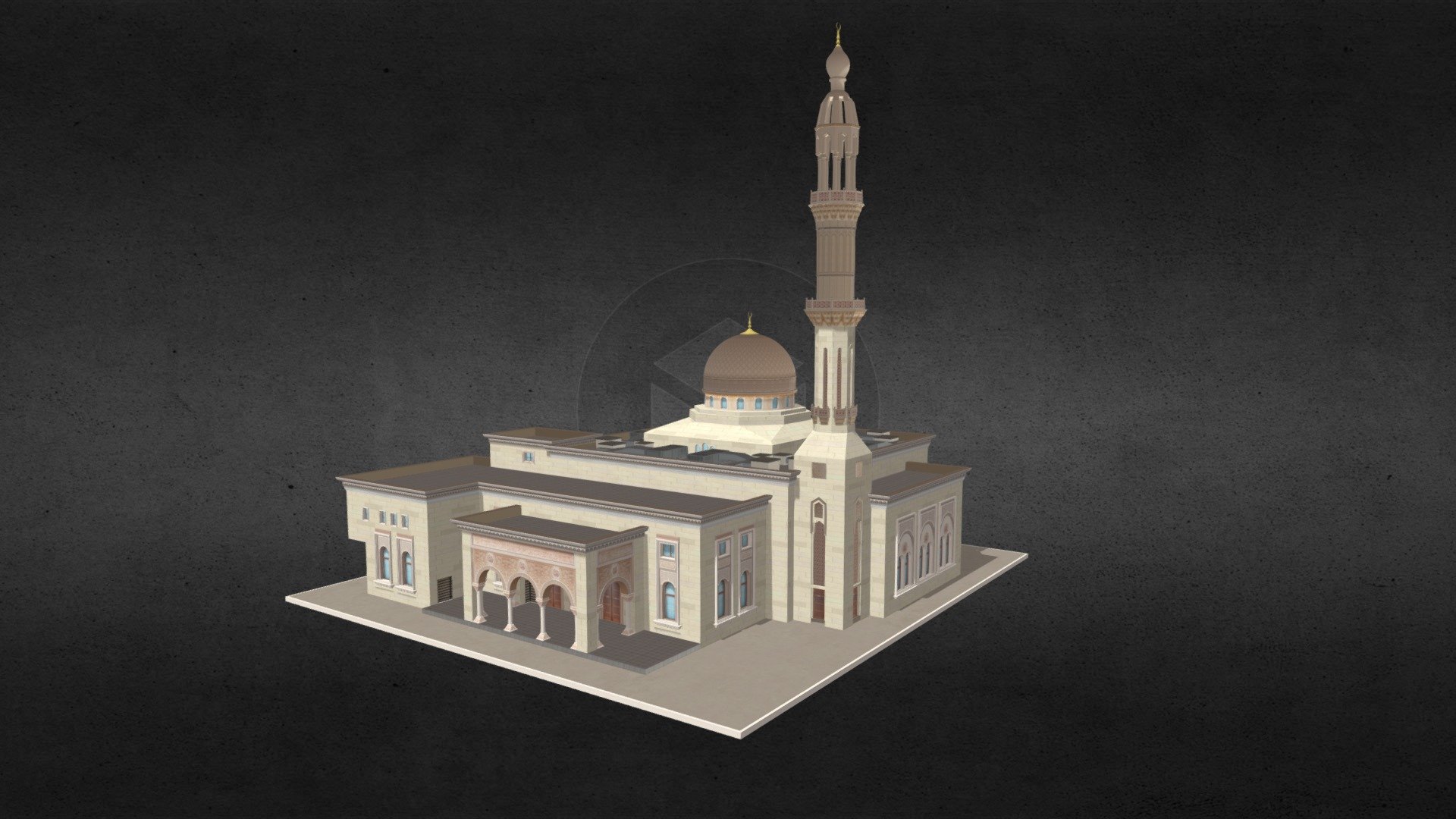 Al Rahim Mosque Dubai Marina 3d model