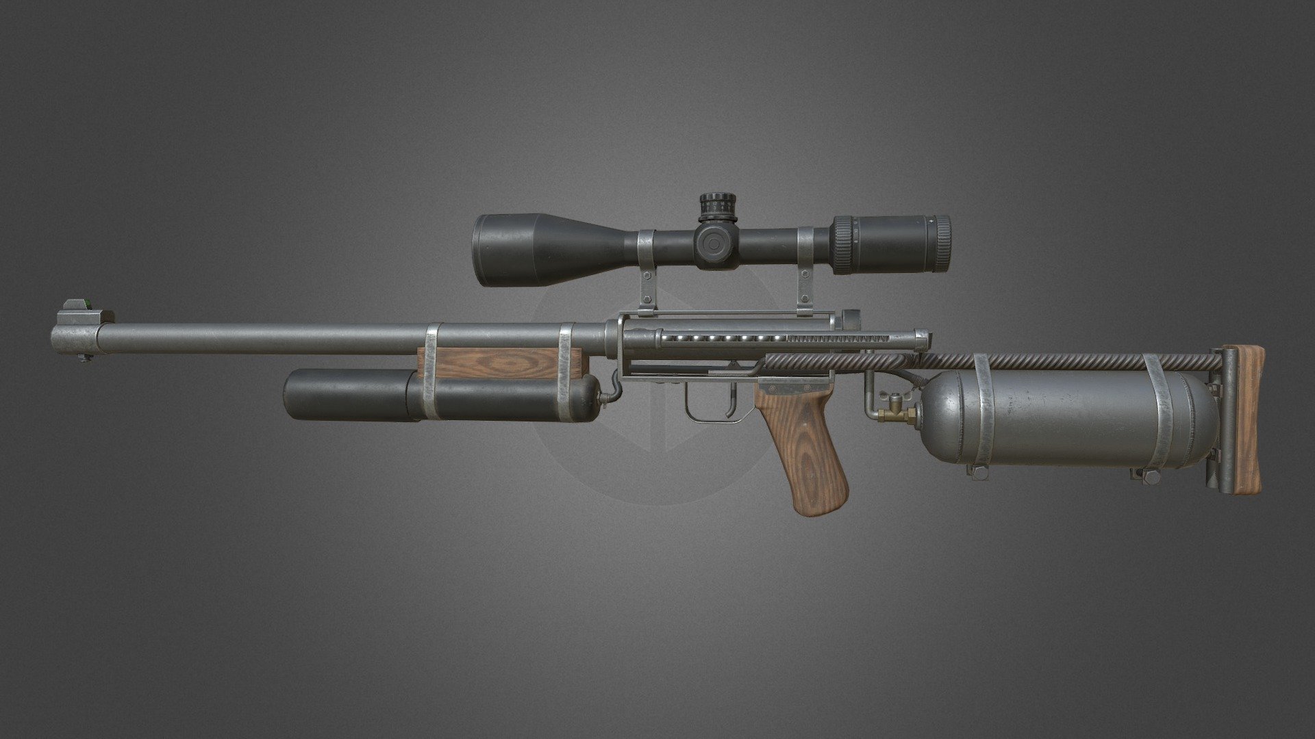 Post apocalyptic sniper air rifle 3d model