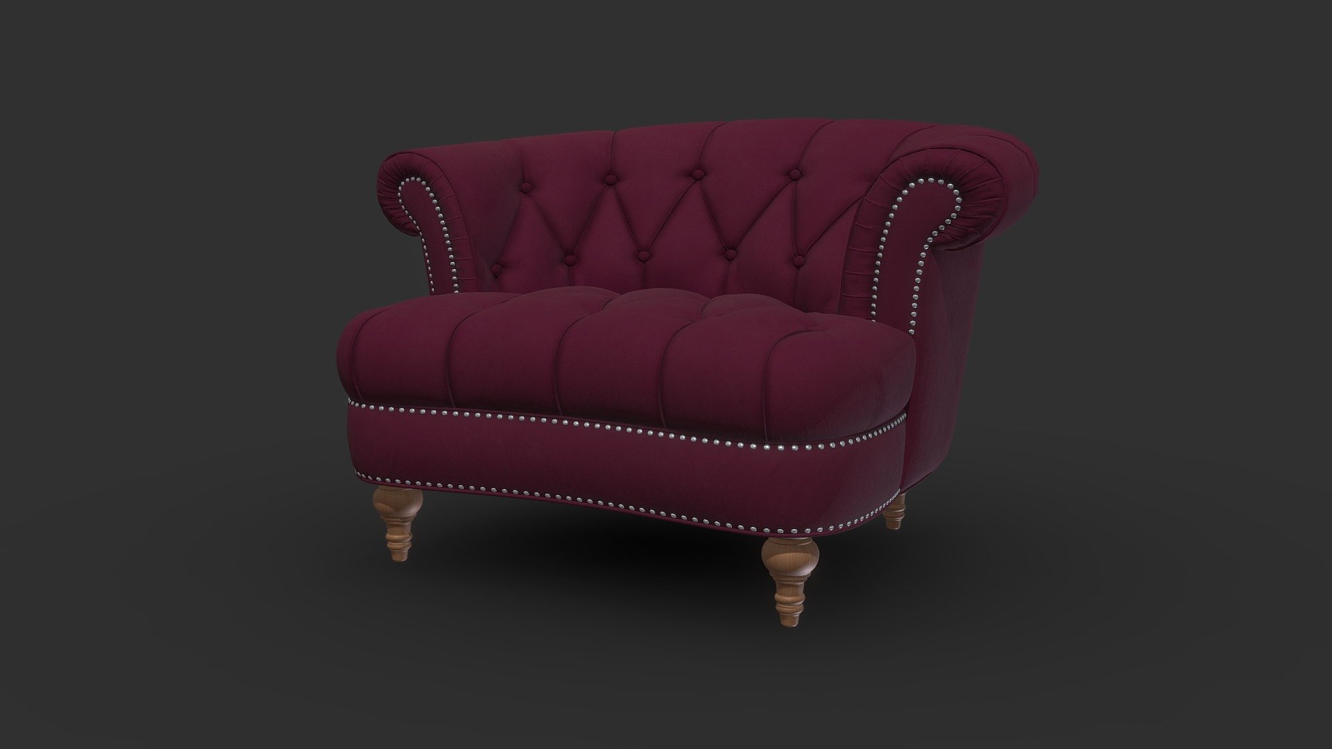 La Rosa Tufted Accent Chair 3d model