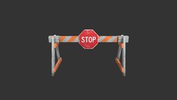 Road Barrier, mobile game ready asset