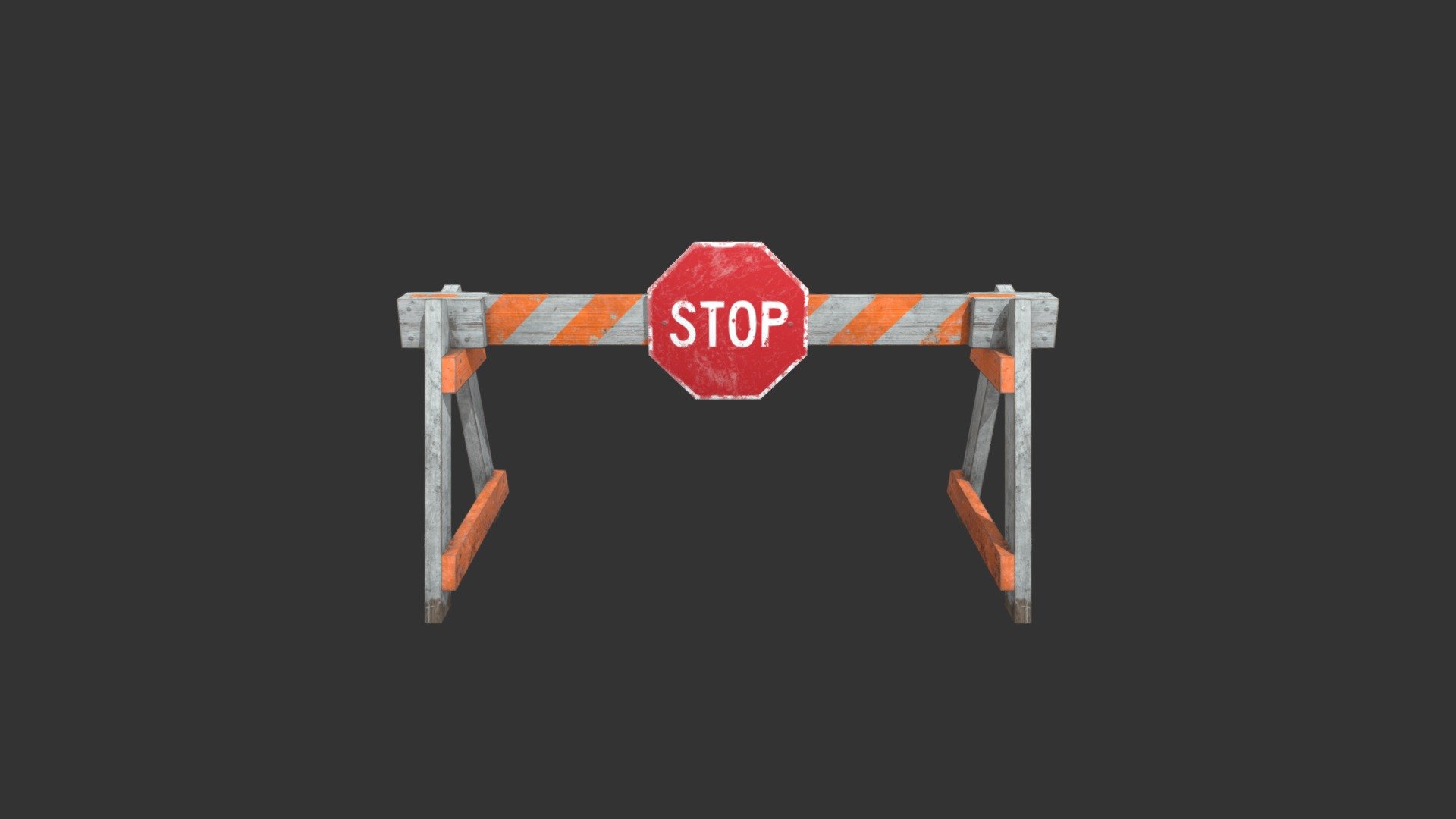 Road Barrier, mobile game ready asset 3d model