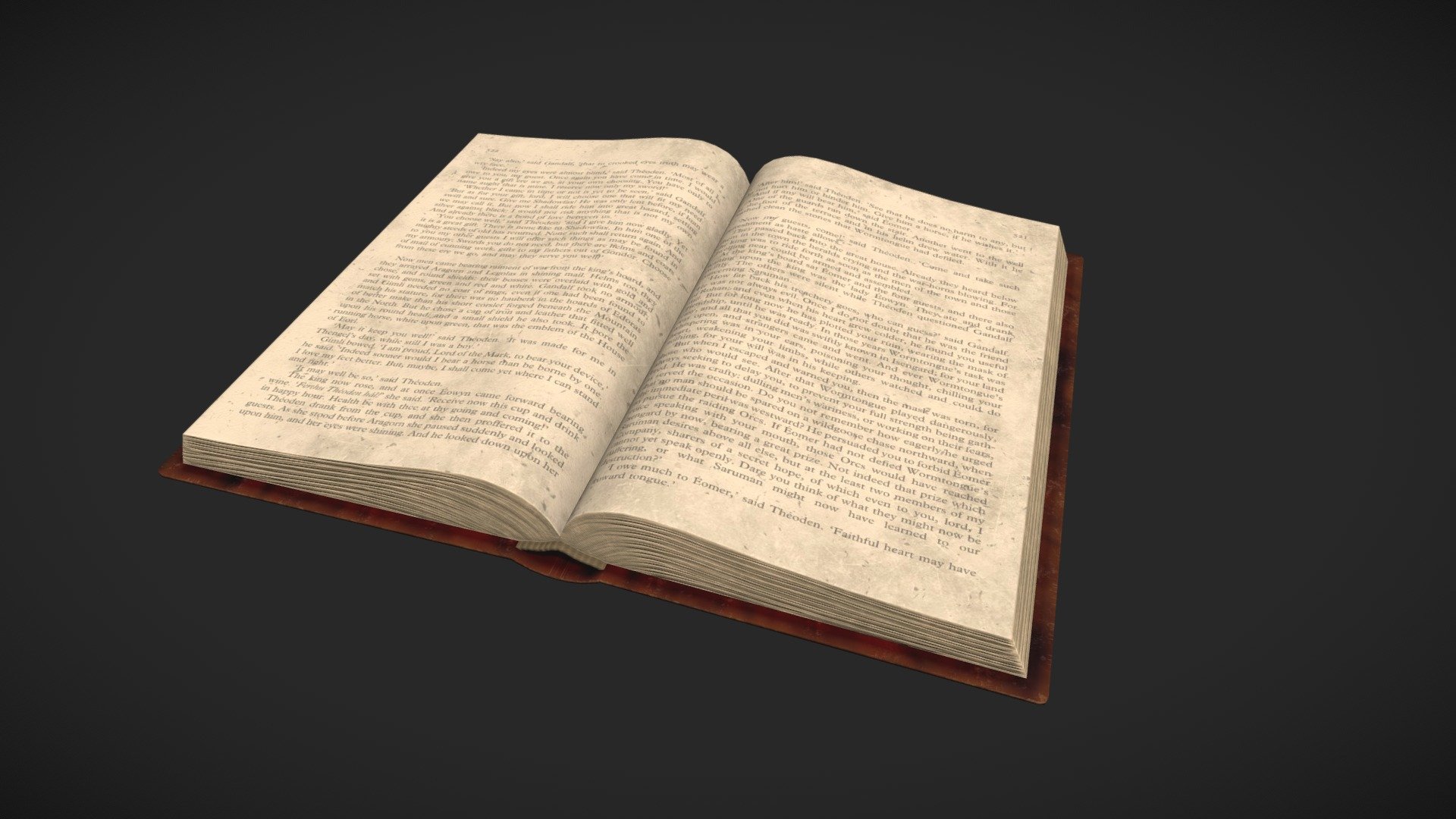 Open Old Book 3d model