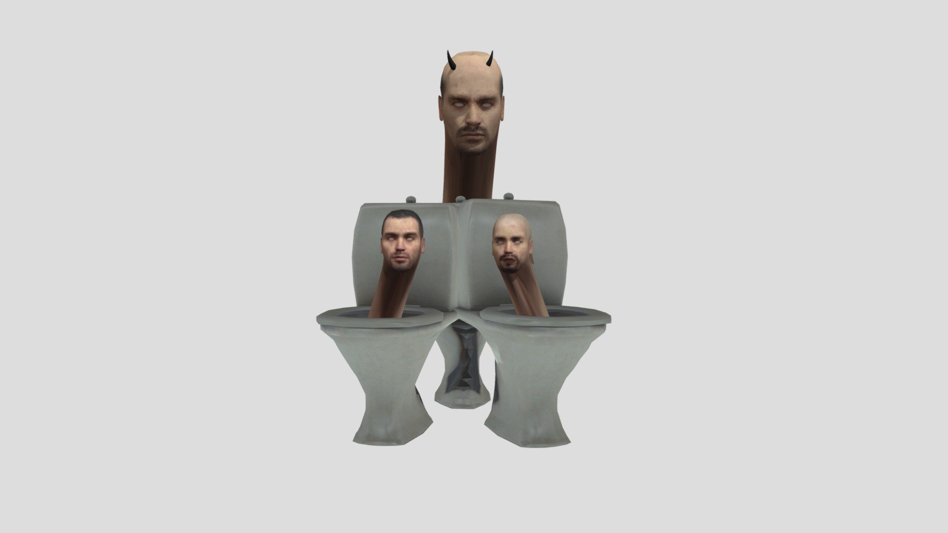 Triplet skibidi toilet 3d model